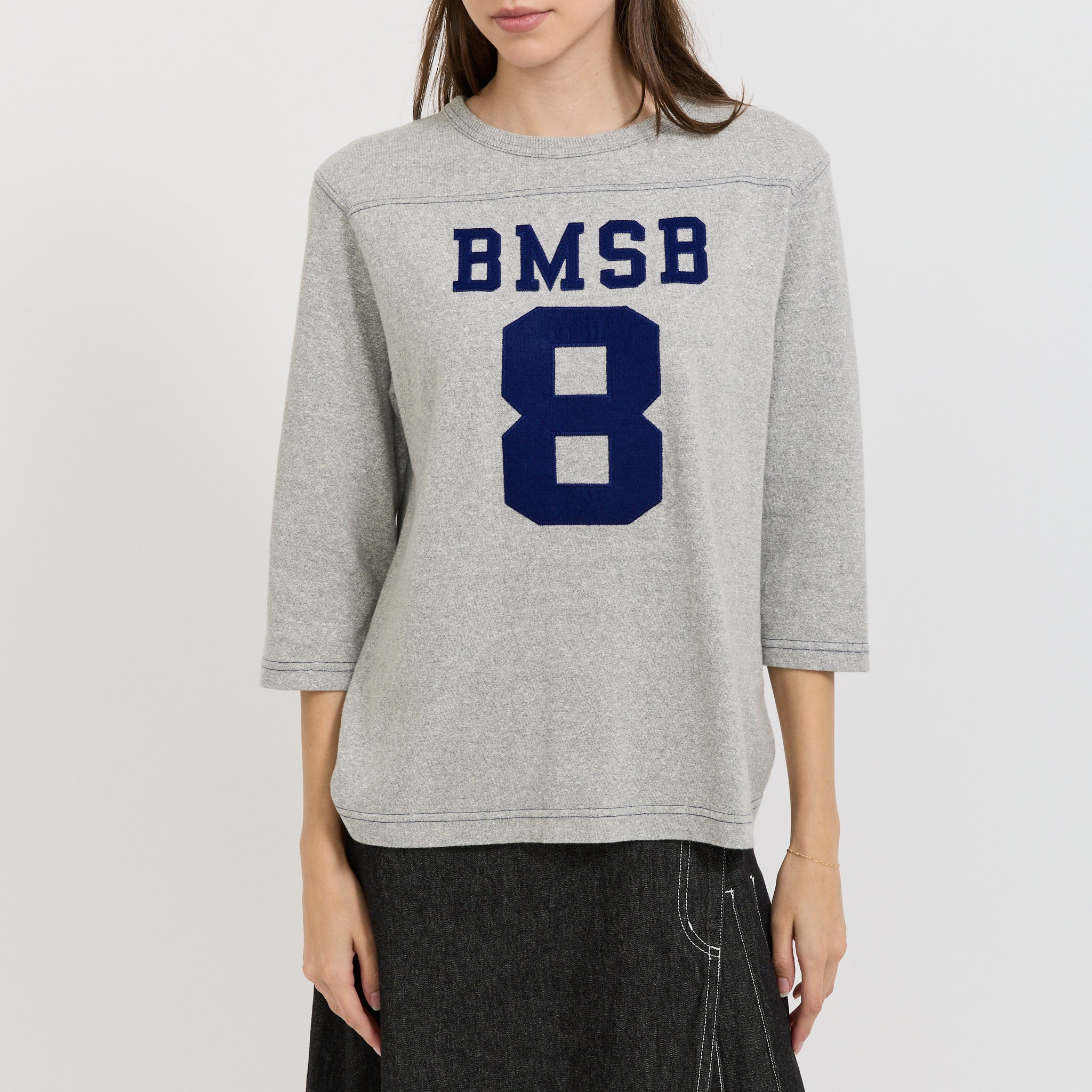 Beams Boy | 3/4 Sleeve Football Tee Grey | Maplestore