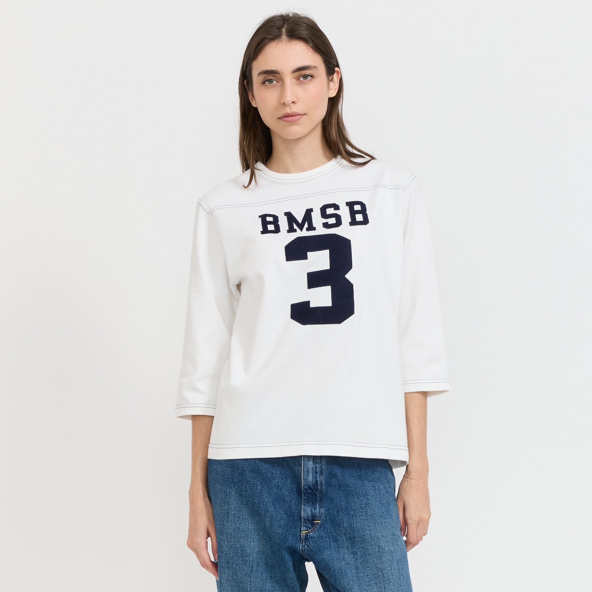 Beams Boy | 3/4 Sleeve Football Tee White | Maplestore