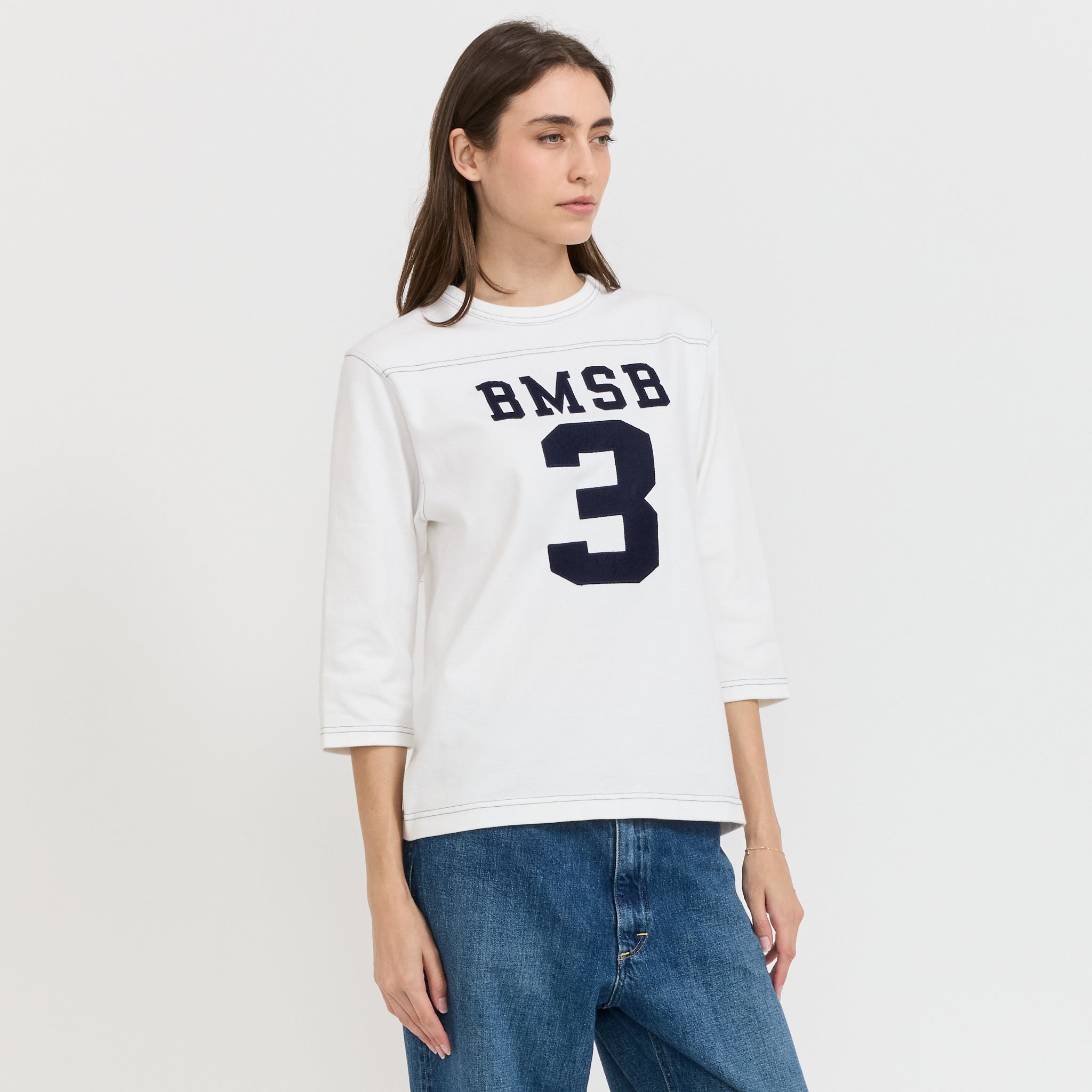 Beams Boy | 3/4 Sleeve Football Tee White | Maplestore