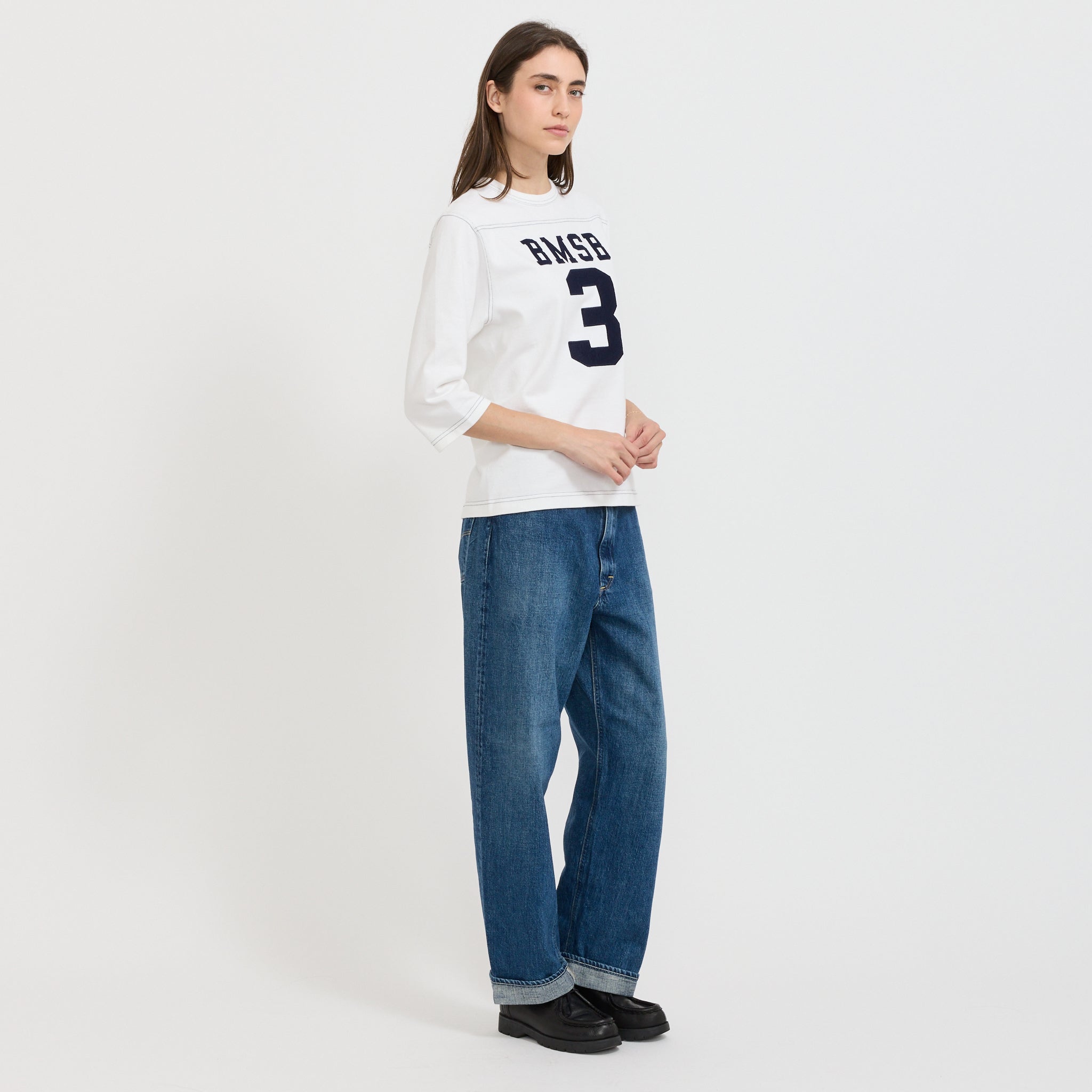 Beams Boy | 3/4 Sleeve Football Tee White | Maplestore