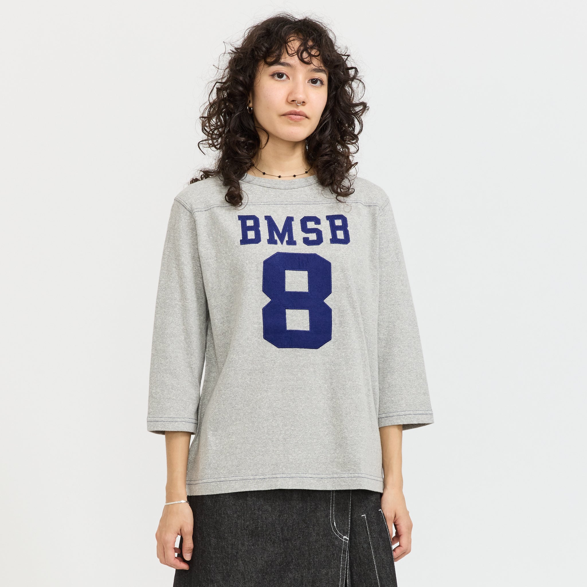 3/4 Sleeve Football Tee Grey