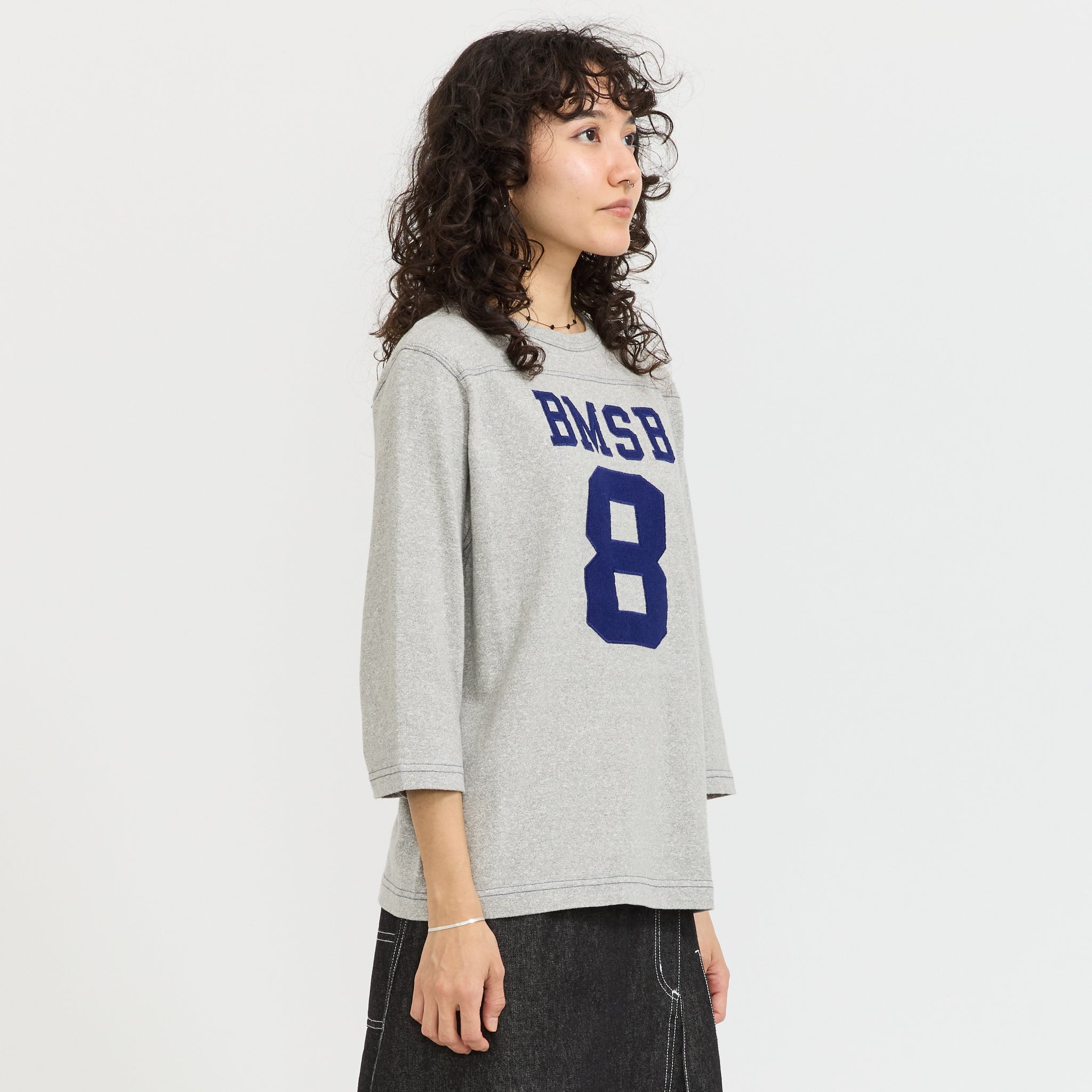 3/4 Sleeve Football Tee Grey
