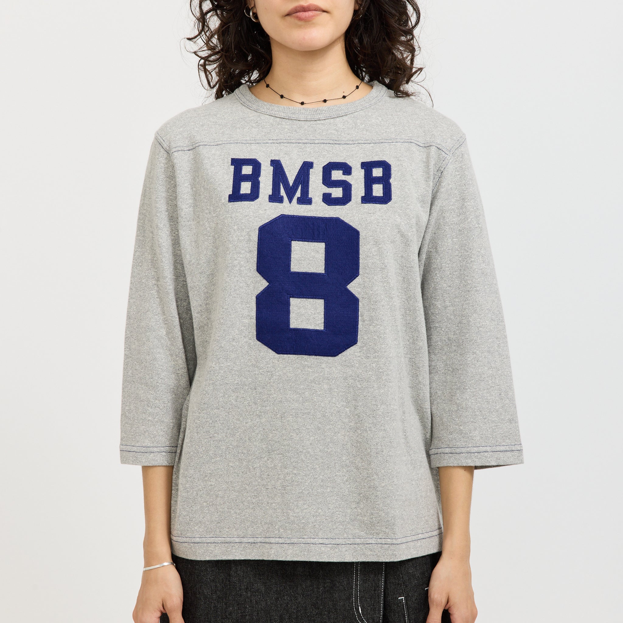 3/4 Sleeve Football Tee Grey