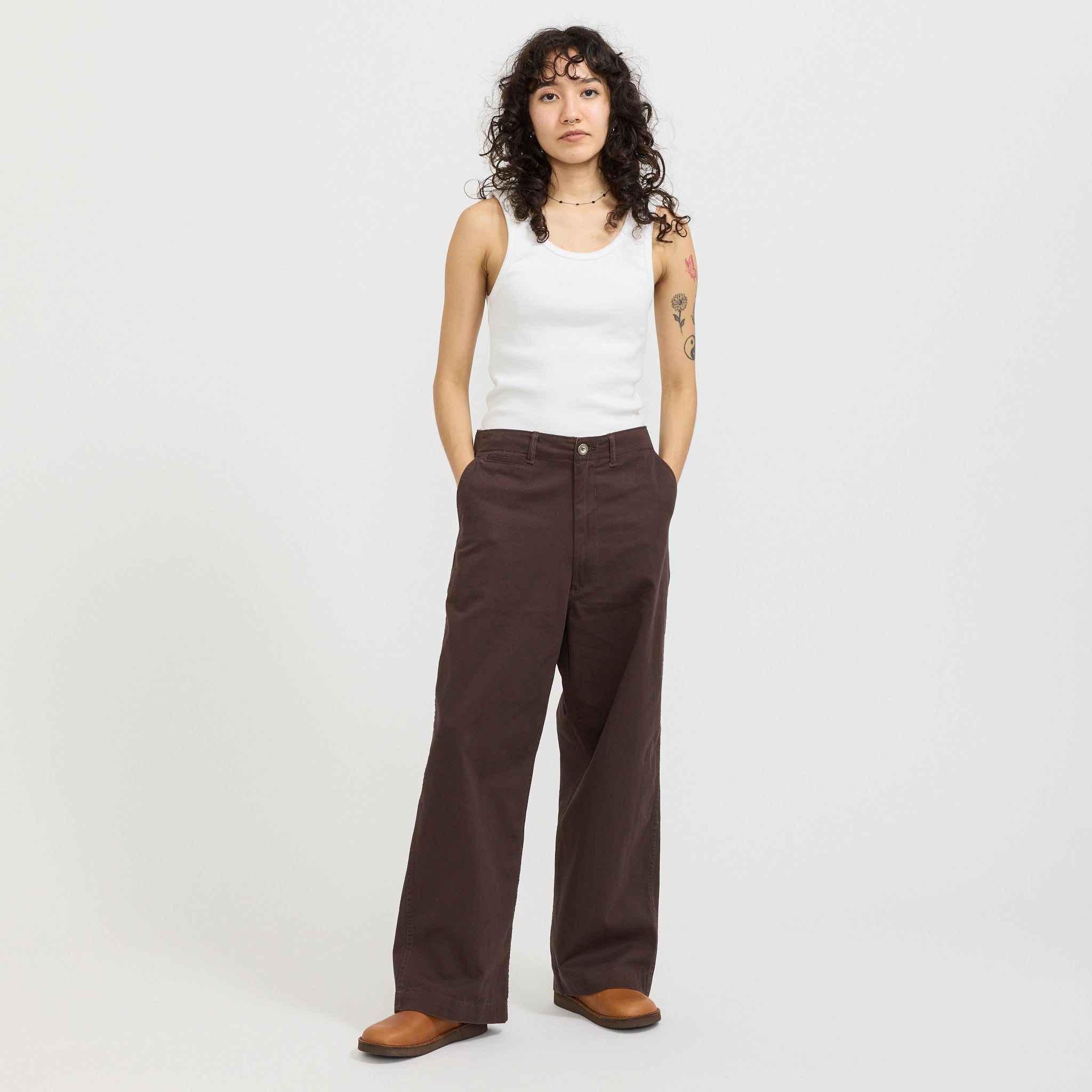 Wide Chino Pants Brown