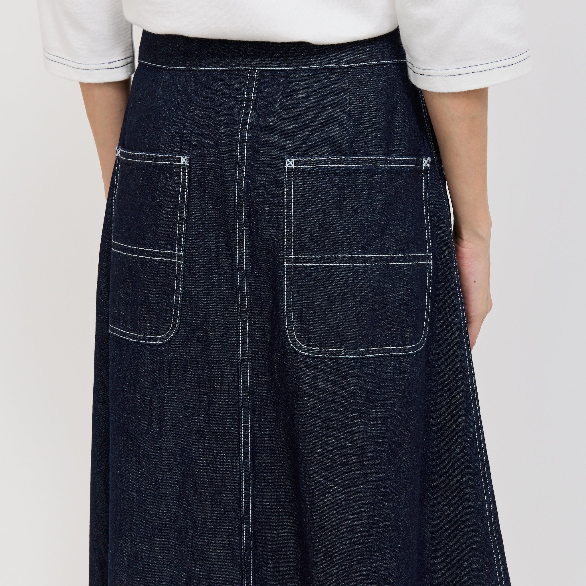 Beams Boy | Wrap Pleated Skirt Indigo | Maplestore