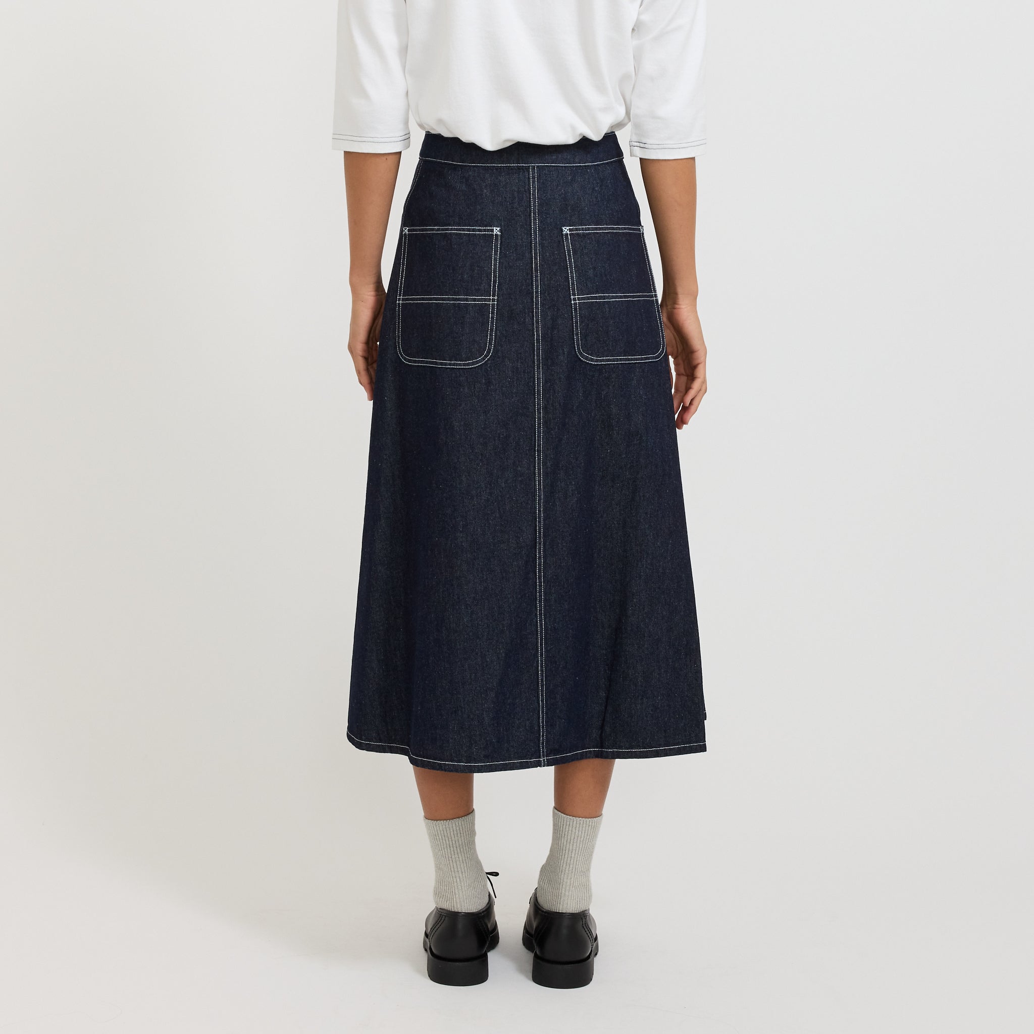 Beams Boy | Wrap Pleated Skirt Indigo | Maplestore