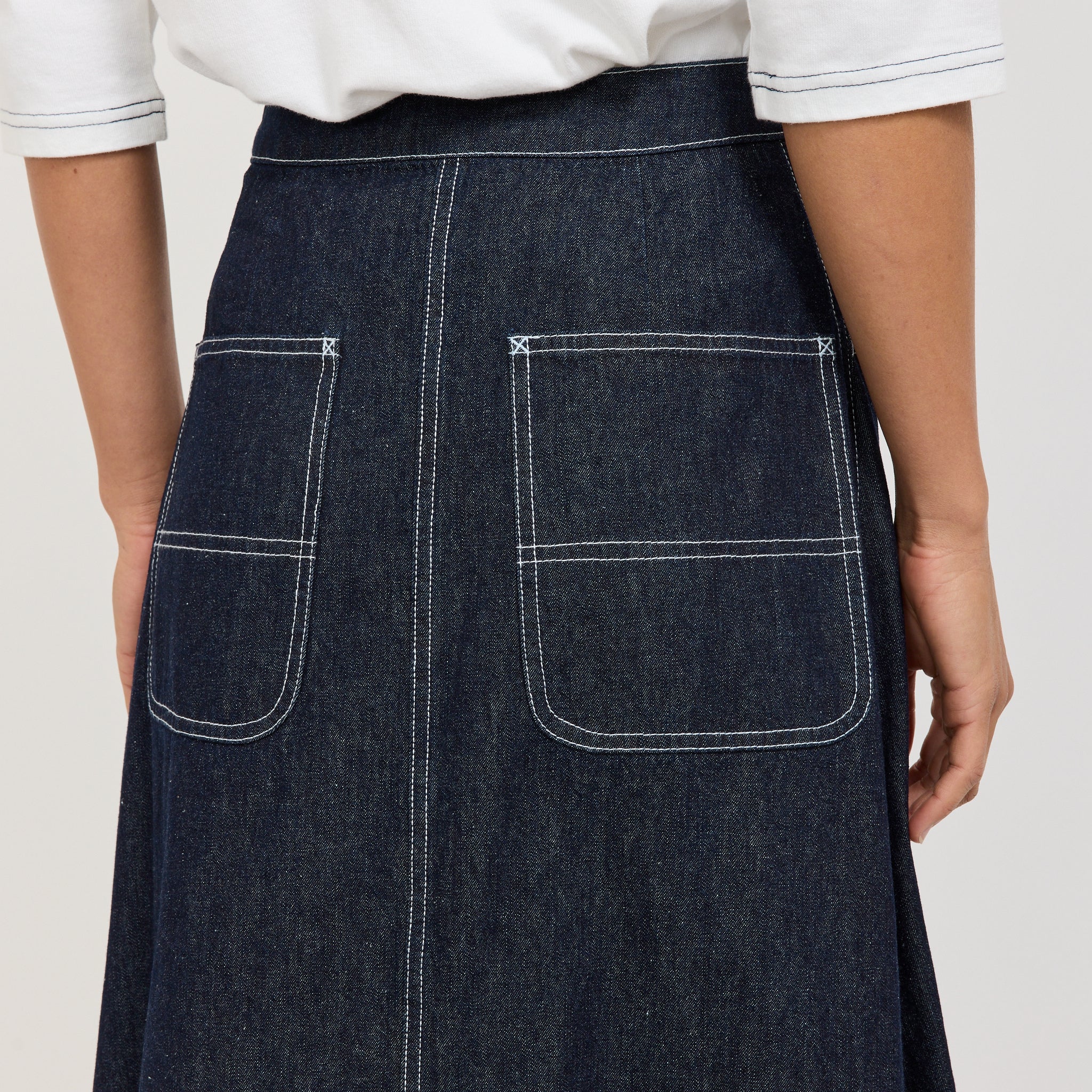 Beams Boy | Wrap Pleated Skirt Indigo | Maplestore