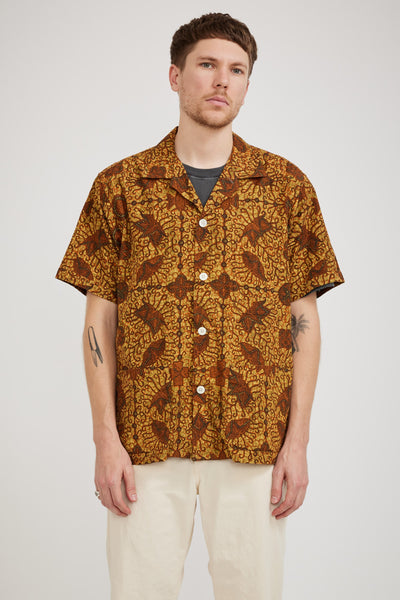 Beams | Beach Shirt Jacket Batik Print Brown | Maplestore
