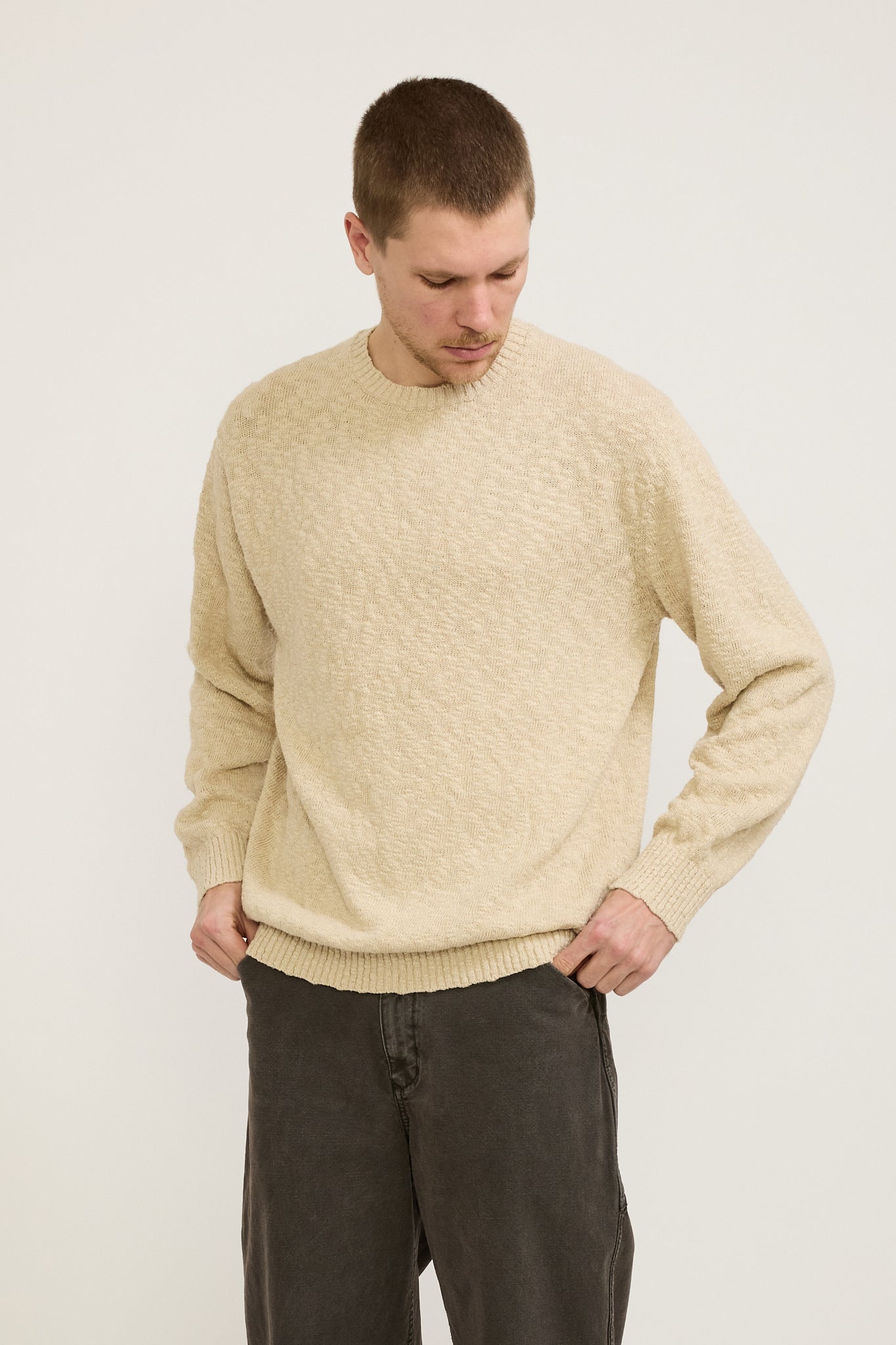 Beams Plus | Crew Cotton Hemp 5G Beige | Maplestore