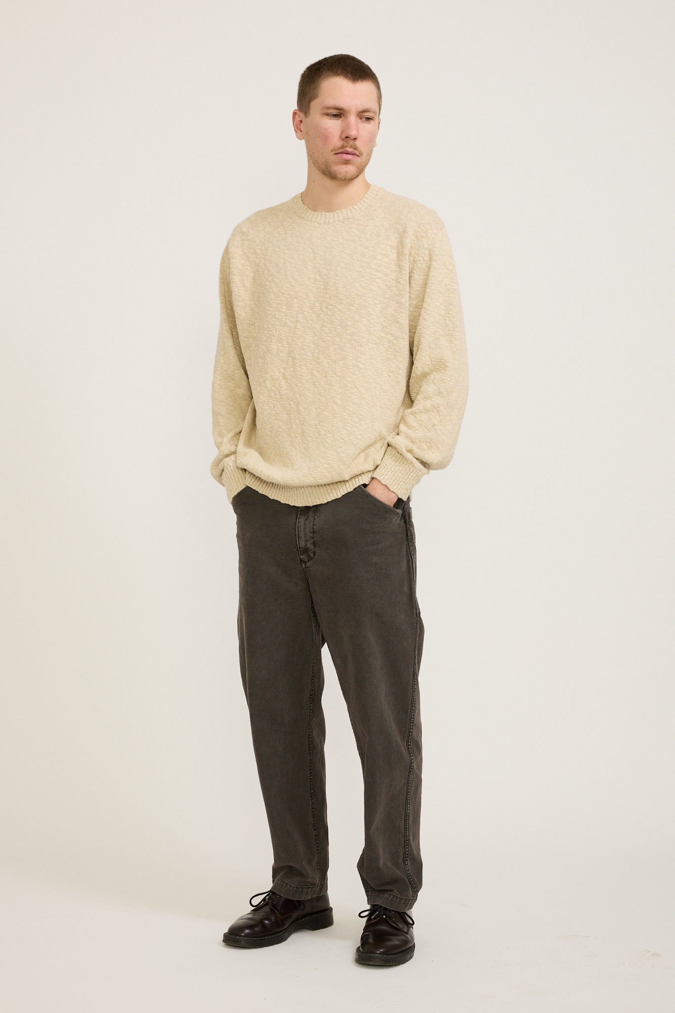 Beams Plus | Crew Cotton Hemp 5G Beige | Maplestore