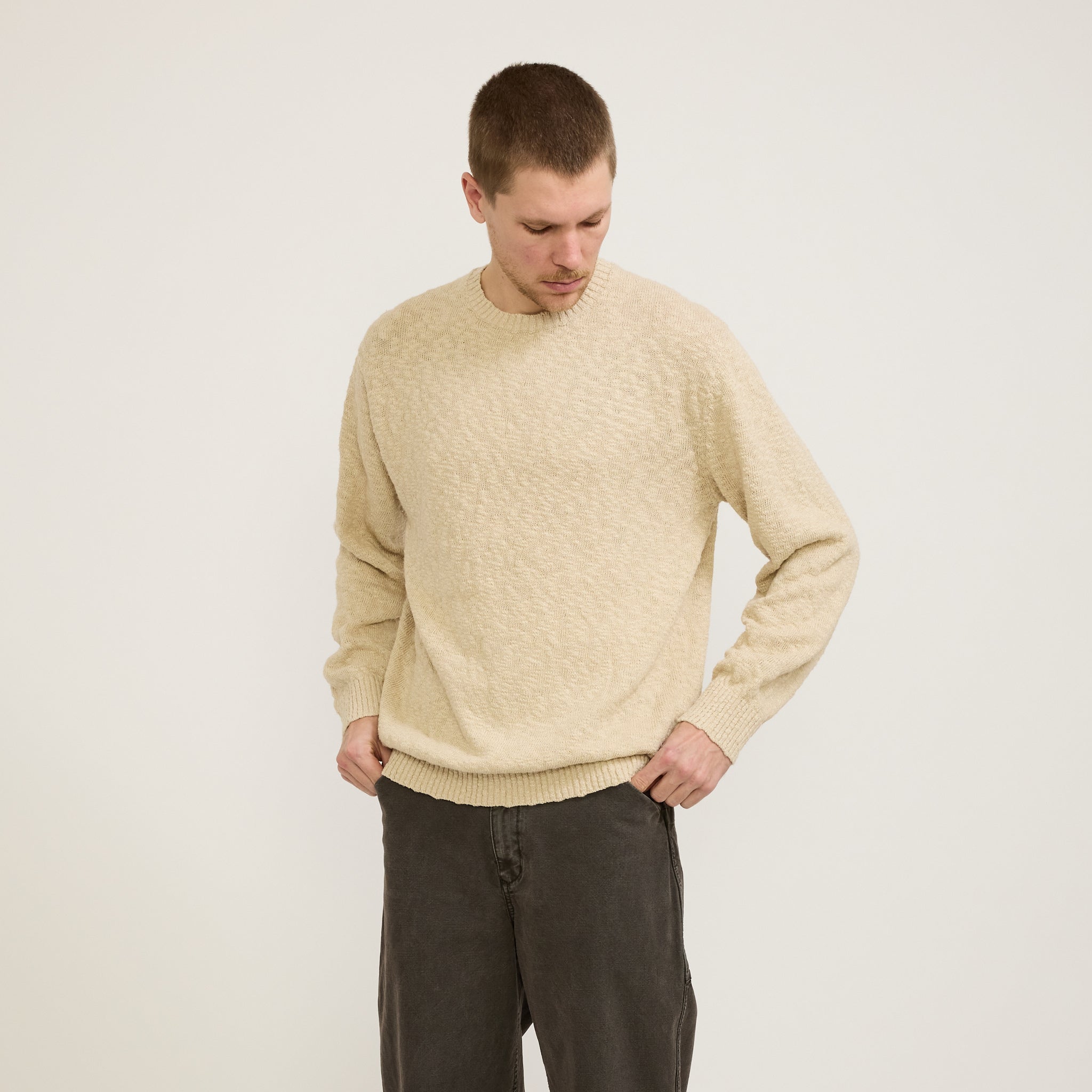 Beams Plus | Crew Cotton Hemp 5G Beige | Maplestore