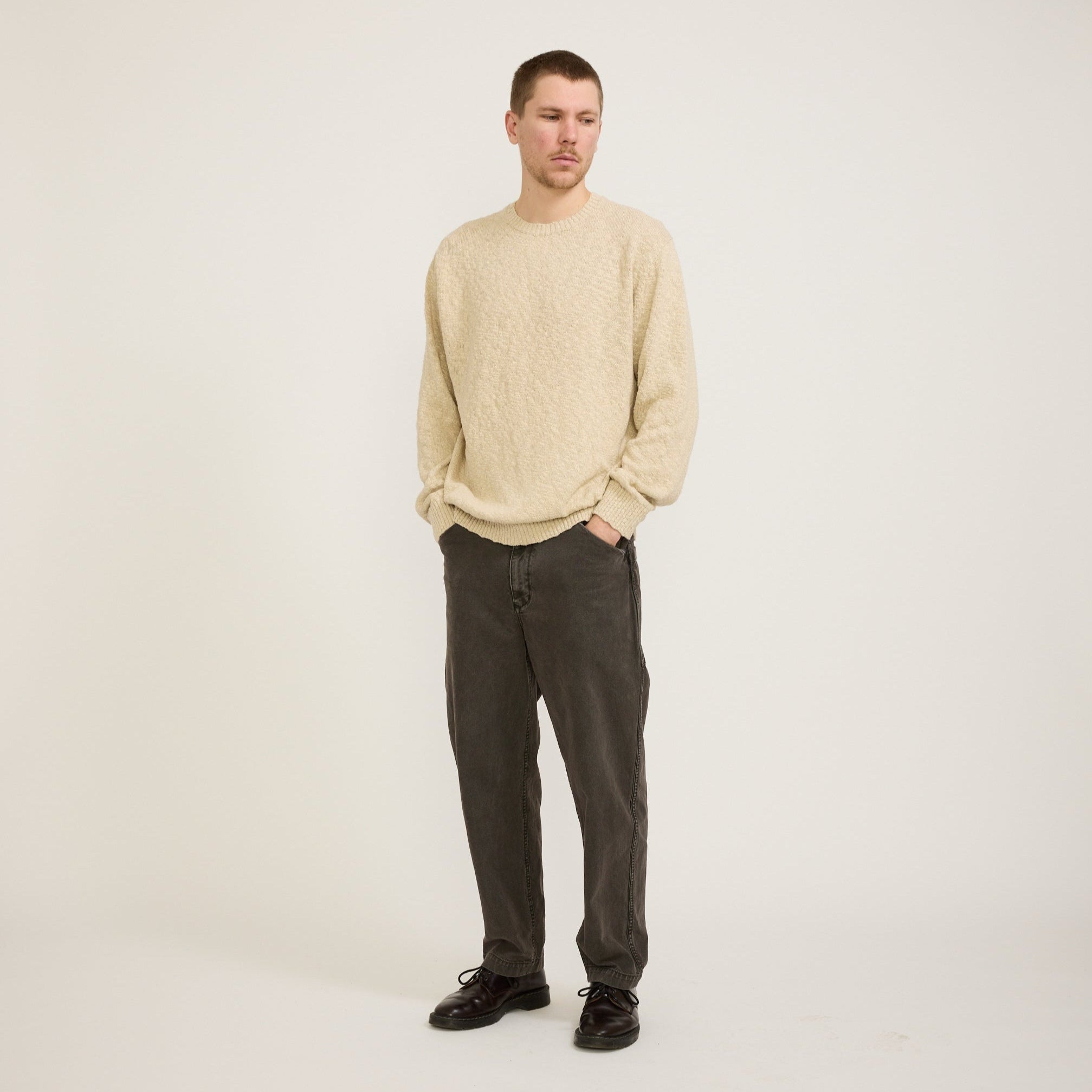 Beams Plus | Crew Cotton Hemp 5G Beige | Maplestore