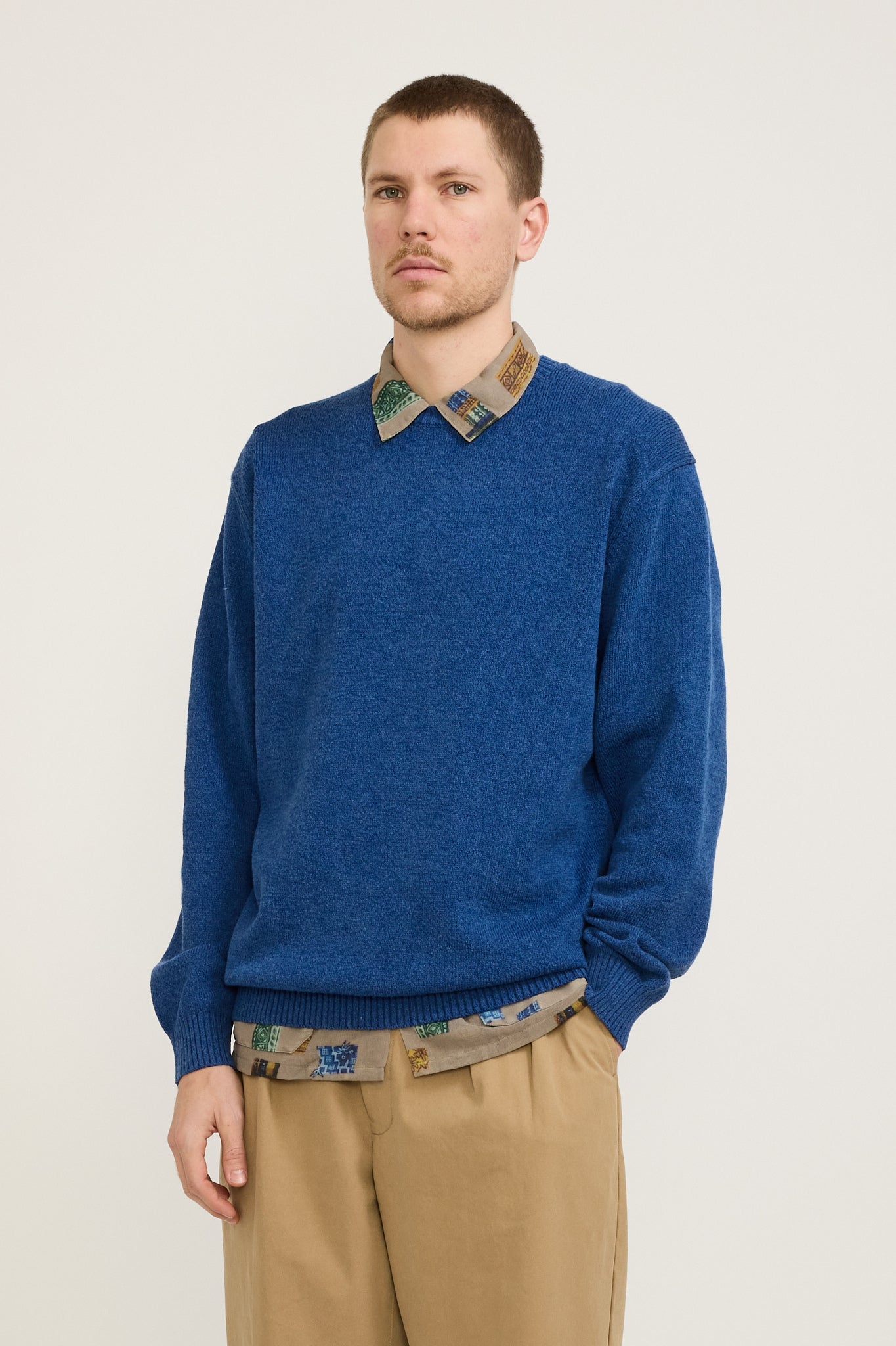 Beams Plus | Crew Lily Yarn 7G Blue | Maplestore