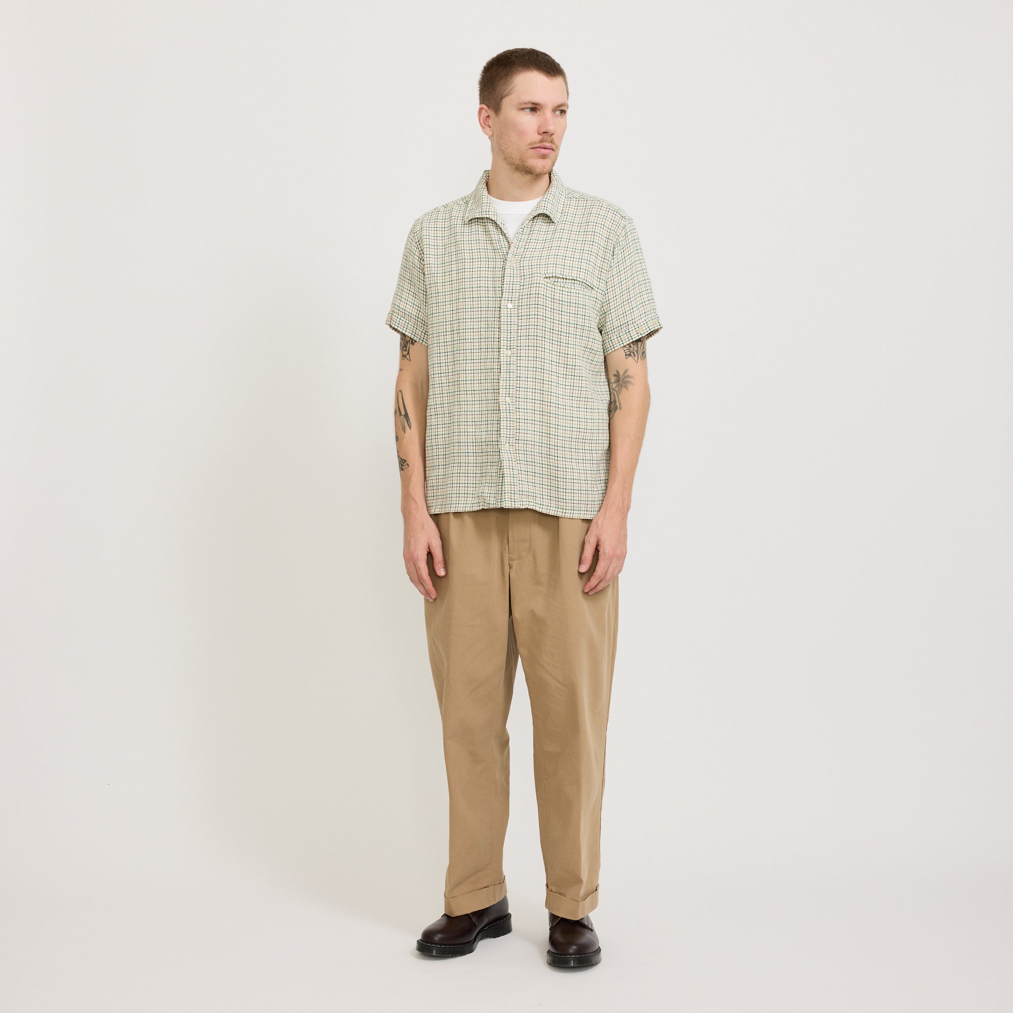 Italian Collar Gunclub Mesh Shirt White