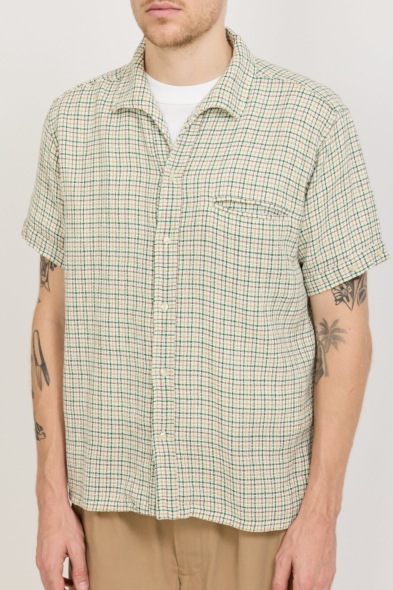 Italian Collar Gunclub Mesh Shirt White