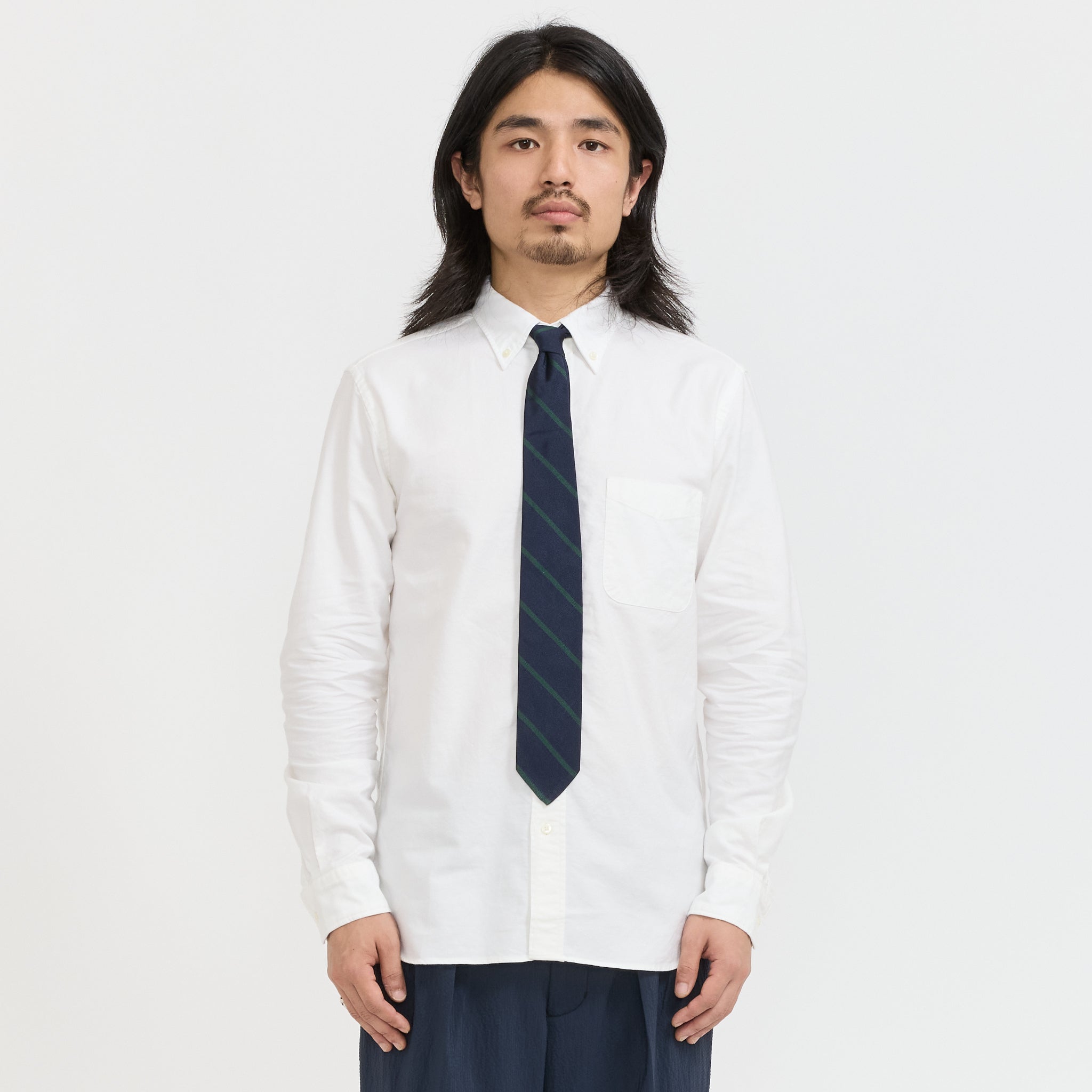 Beams Plus | Ivy Tie Regimental Bar Stripe Green | Maplestore