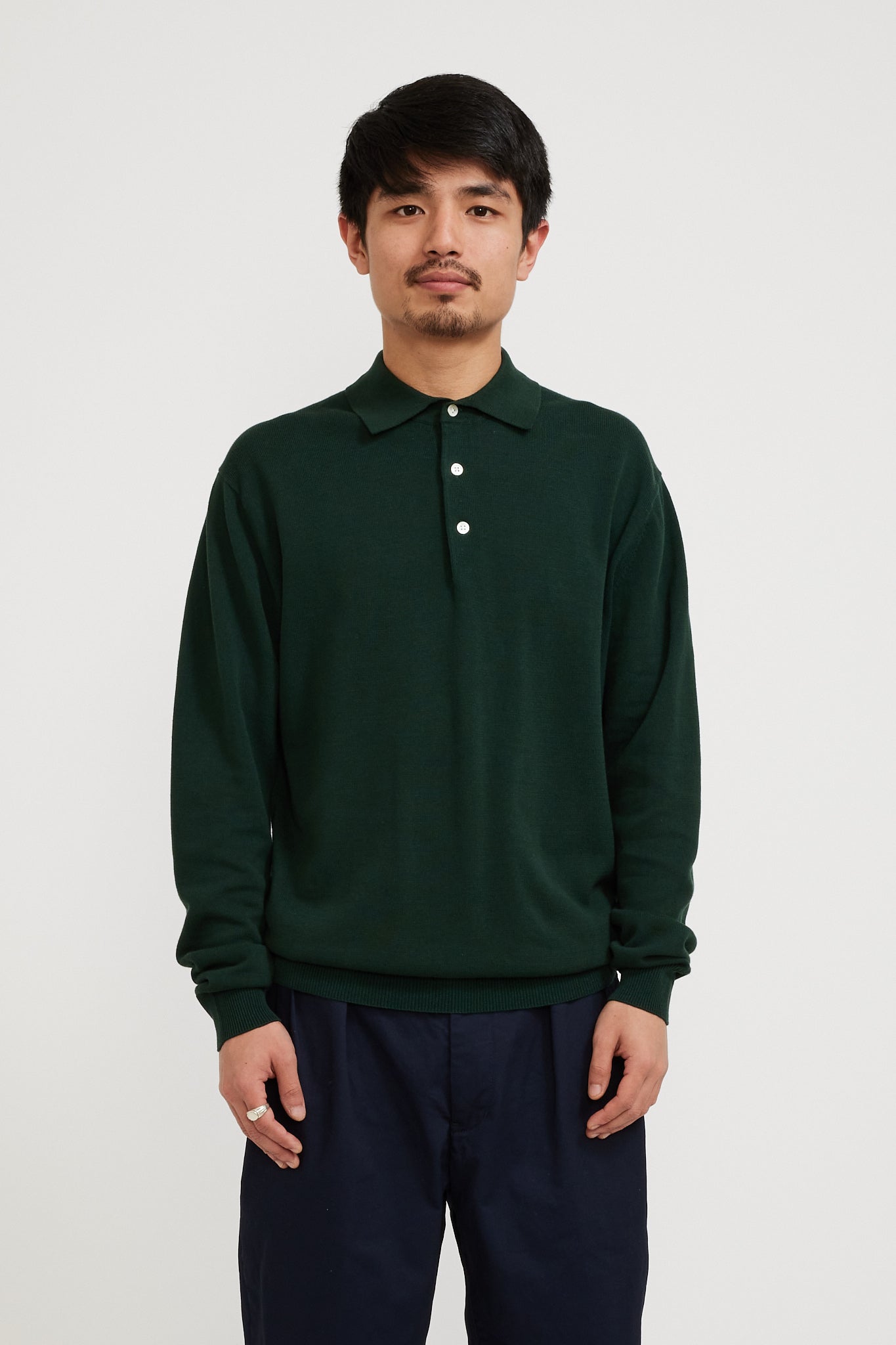 Beams Plus | Knit Polo 12G Green | Maplestore