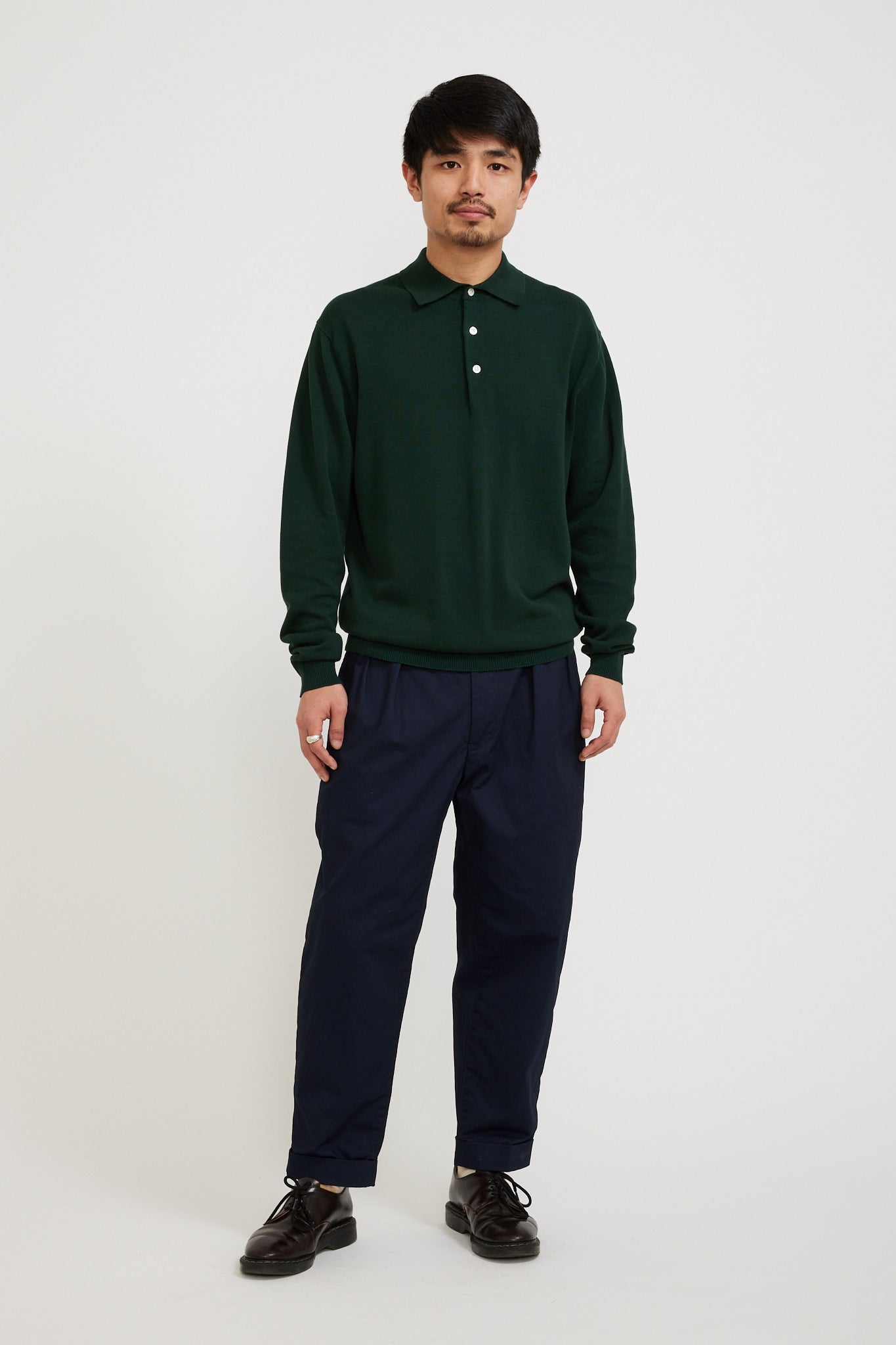 Beams Plus | Knit Polo 12G Green | Maplestore