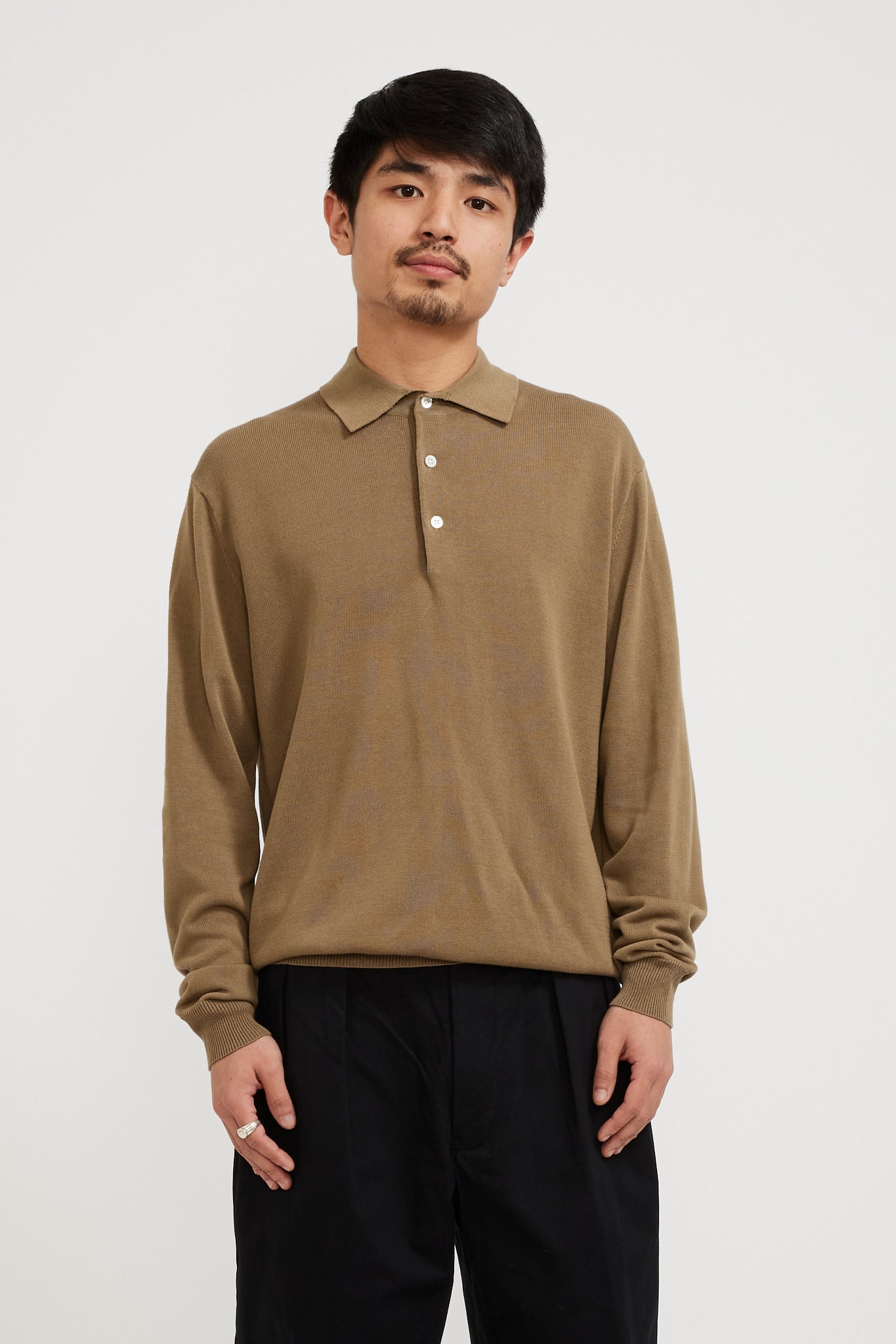 Beams Plus | Knit Polo 12G Mocha | Maplestore