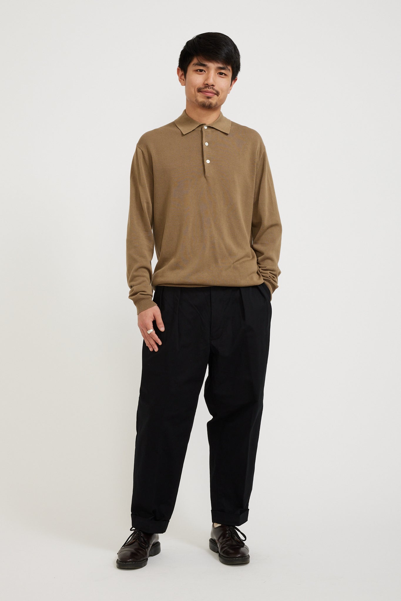 Beams Plus | Knit Polo 12G Mocha | Maplestore