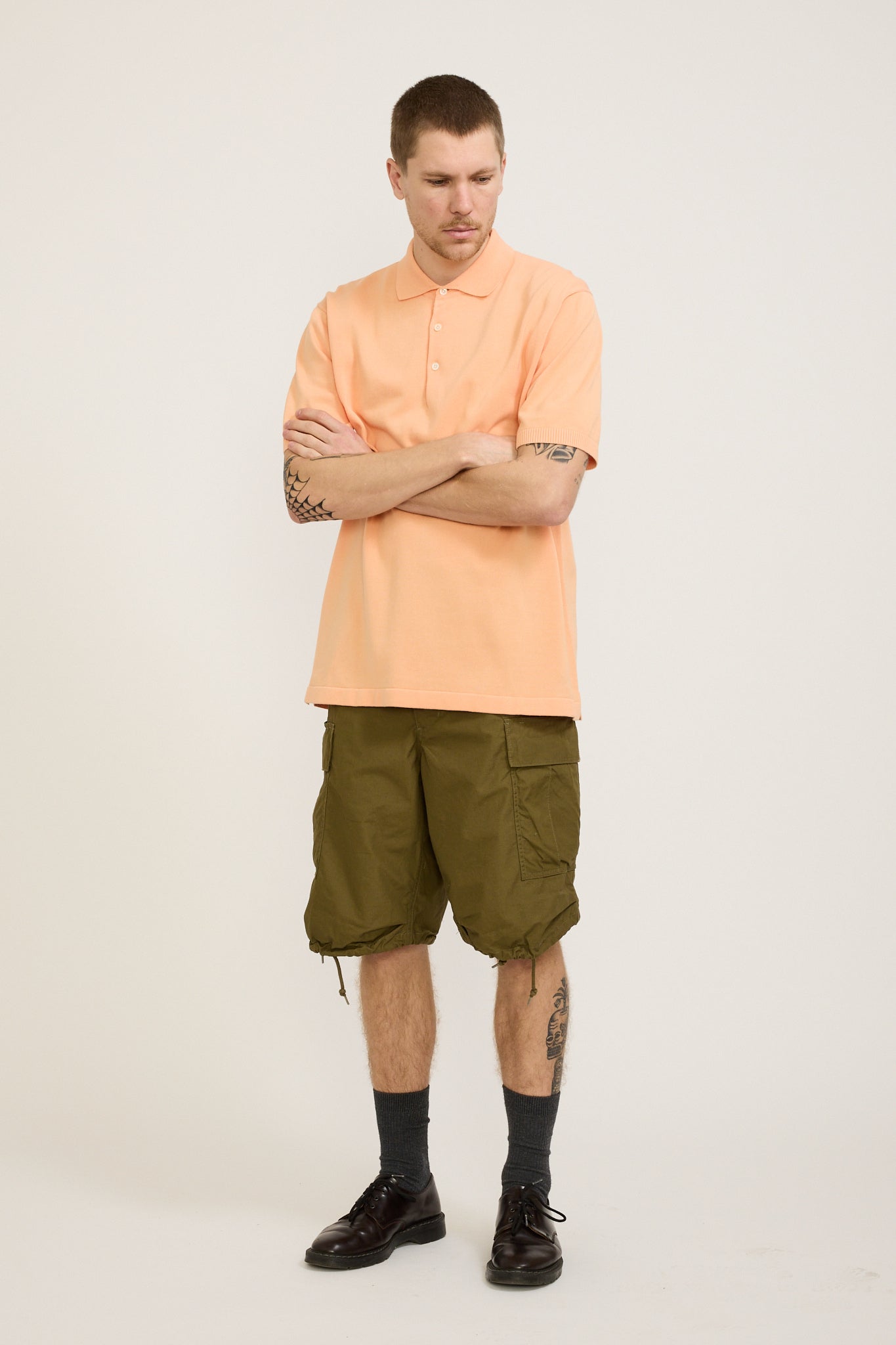 Beams Plus | Knit Polo 12G Orange | Maplestore