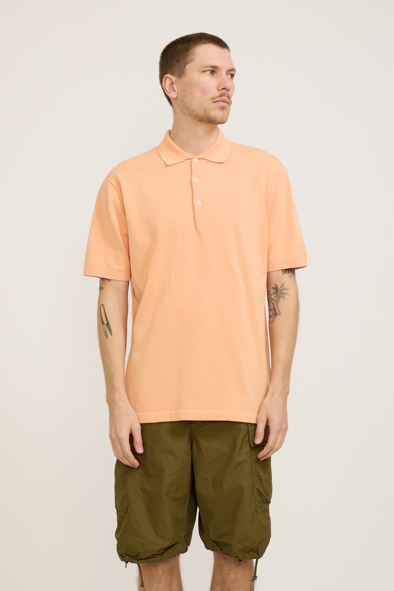 Beams Plus | Knit Polo 12G Orange | Maplestore