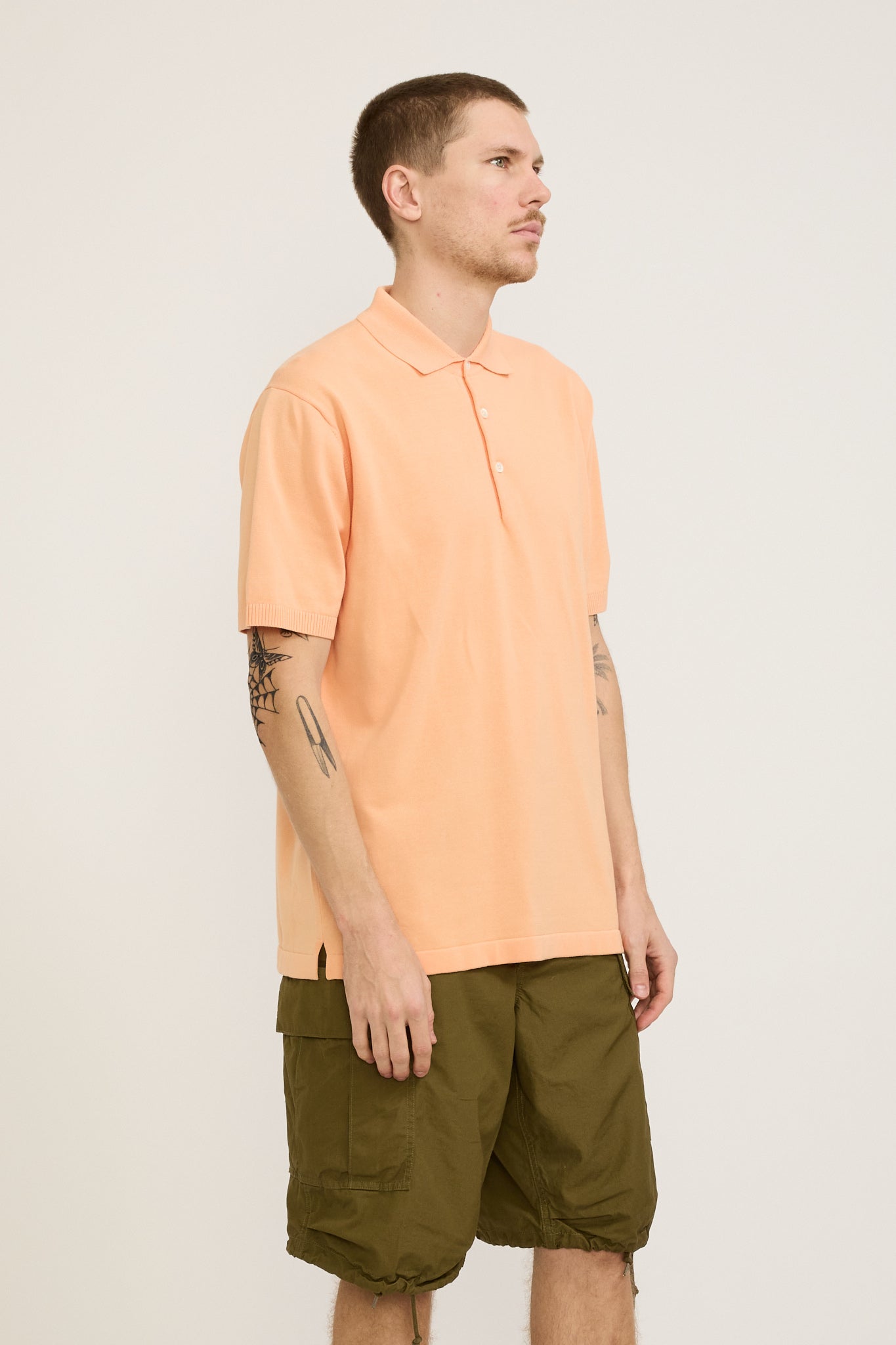 Beams Plus | Knit Polo 12G Orange | Maplestore