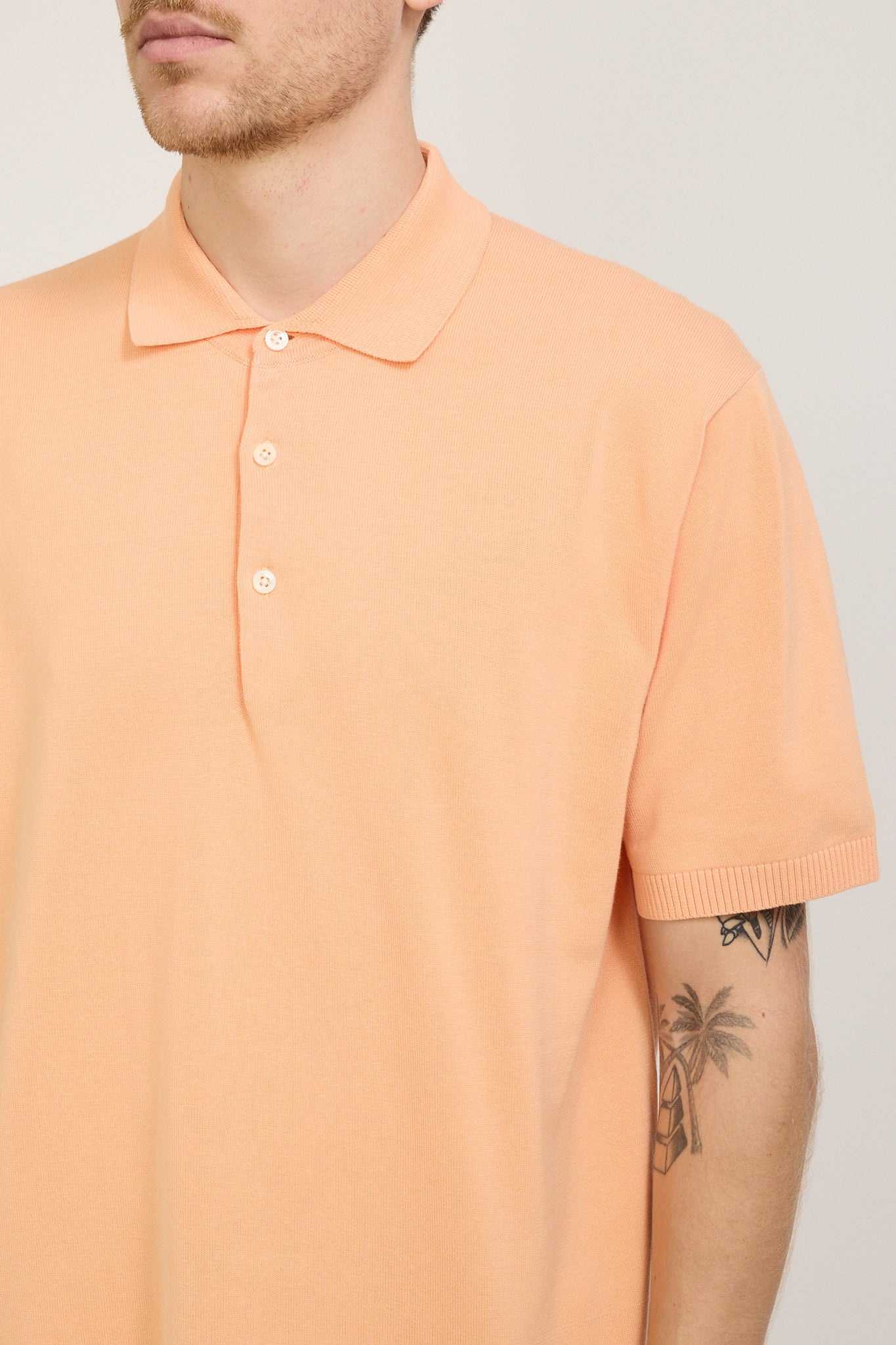 Beams Plus | Knit Polo 12G Orange | Maplestore