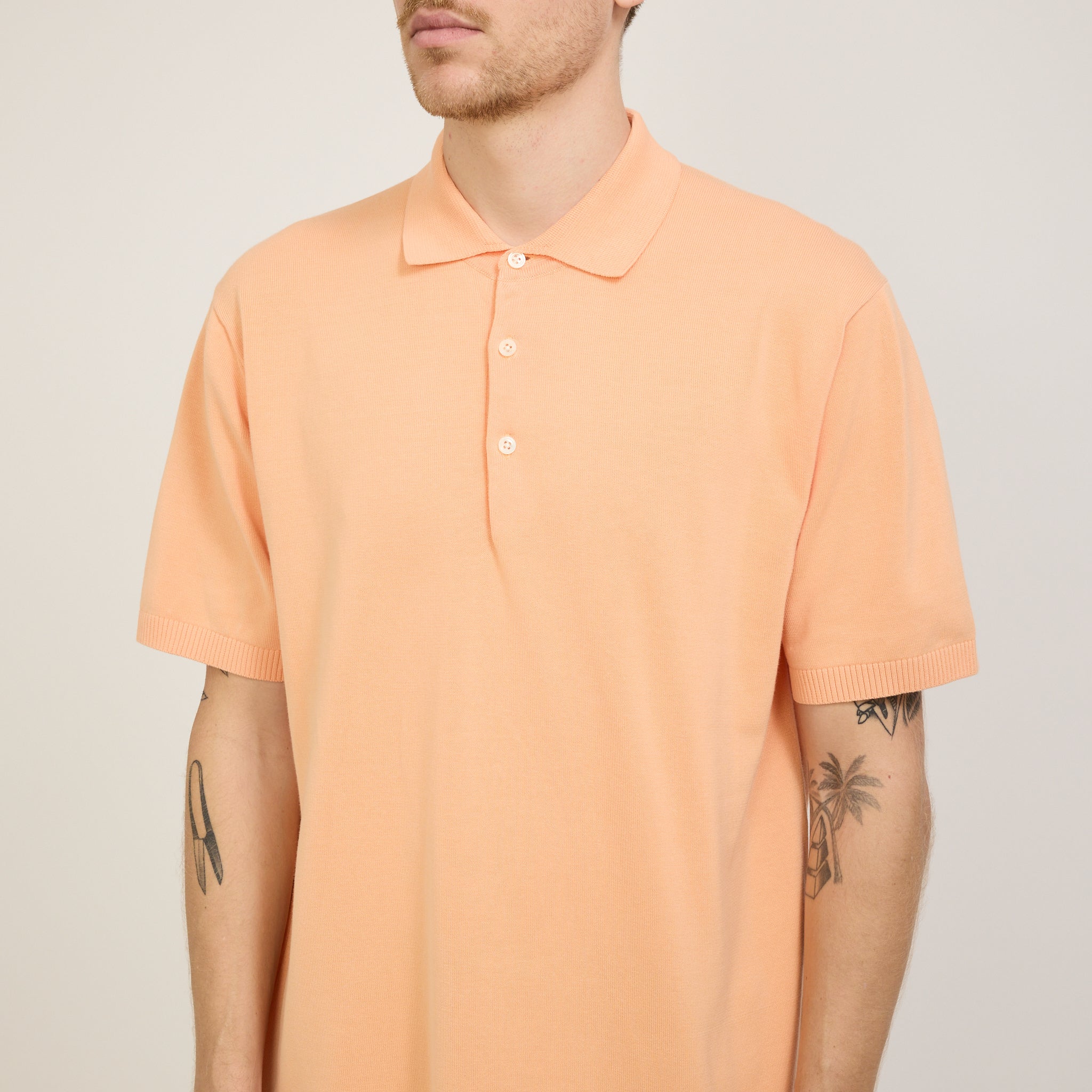 Beams Plus | Knit Polo 12G Orange | Maplestore