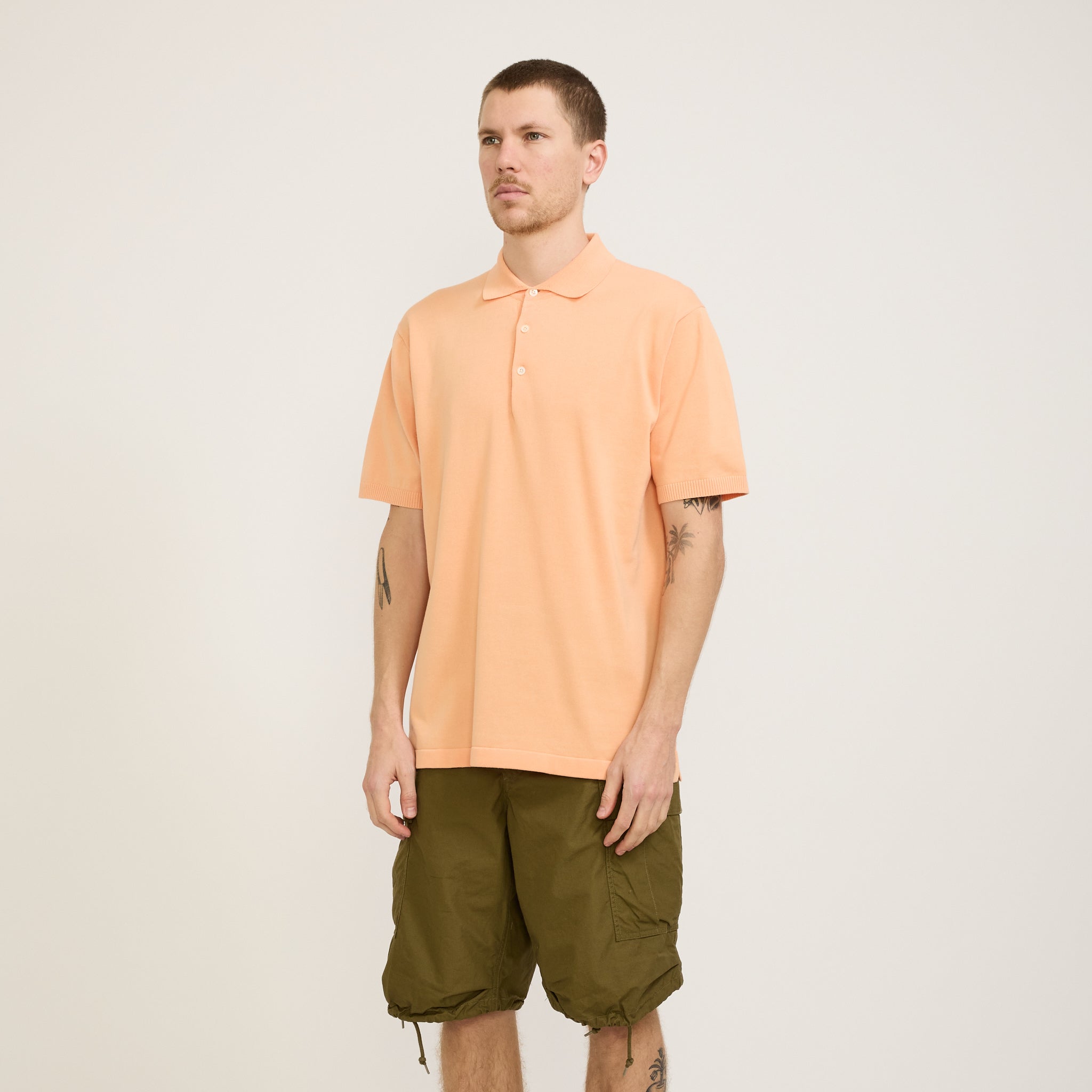 Beams Plus | Knit Polo 12G Orange | Maplestore