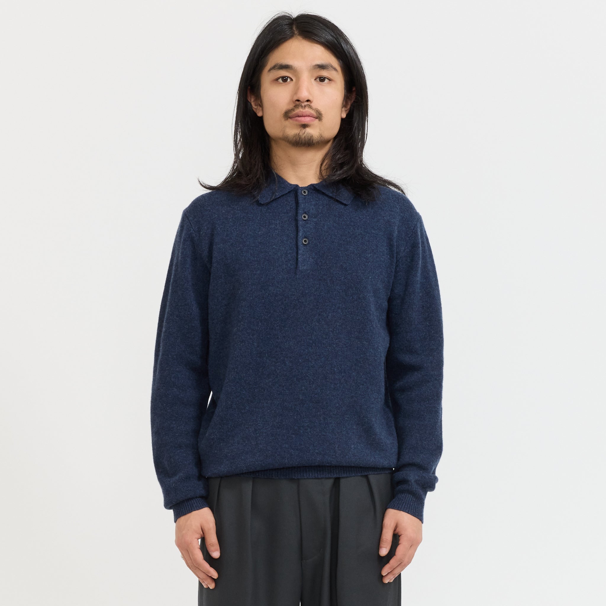 Knit Polo 9G Navy