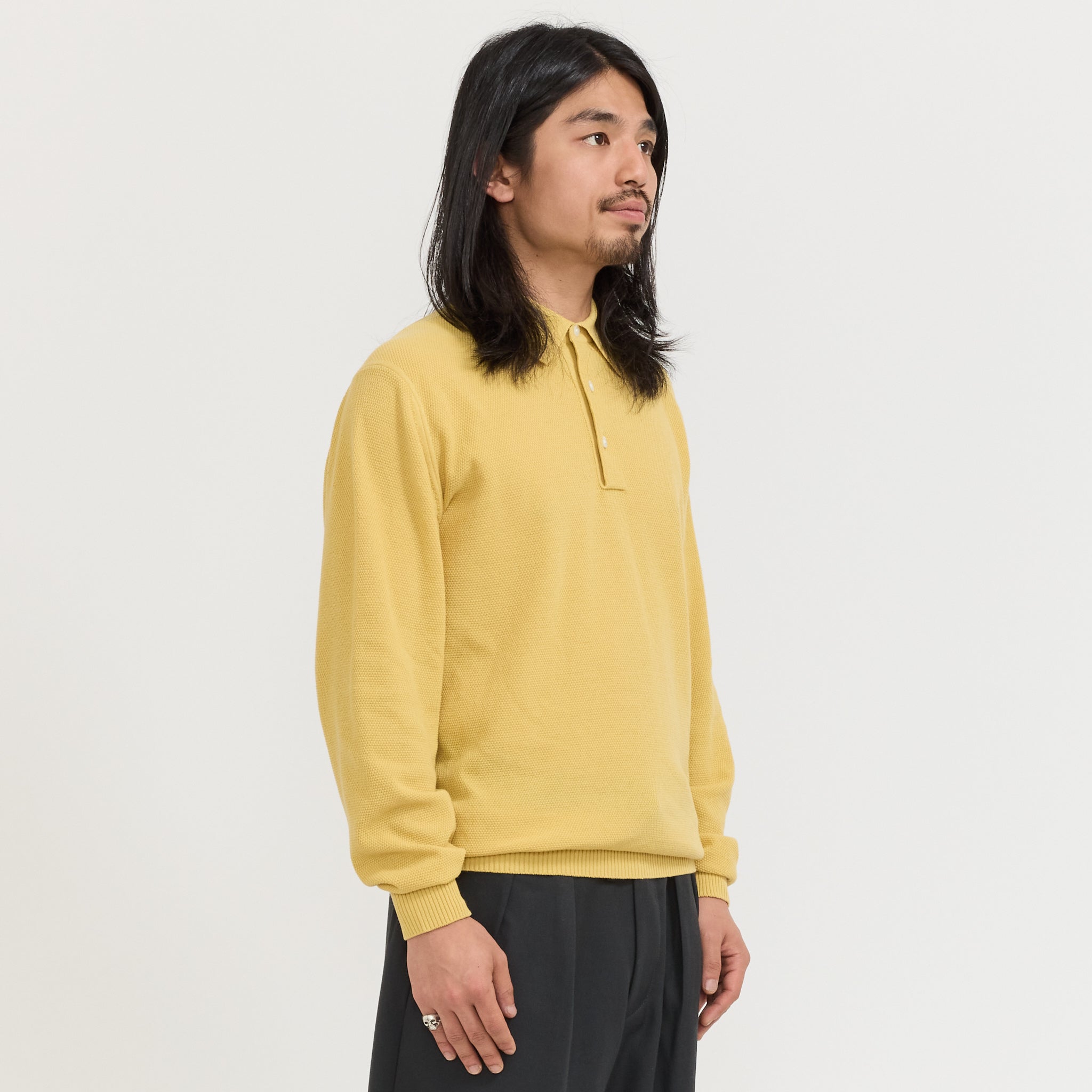 Knit Polo Pique 14G Yellow
