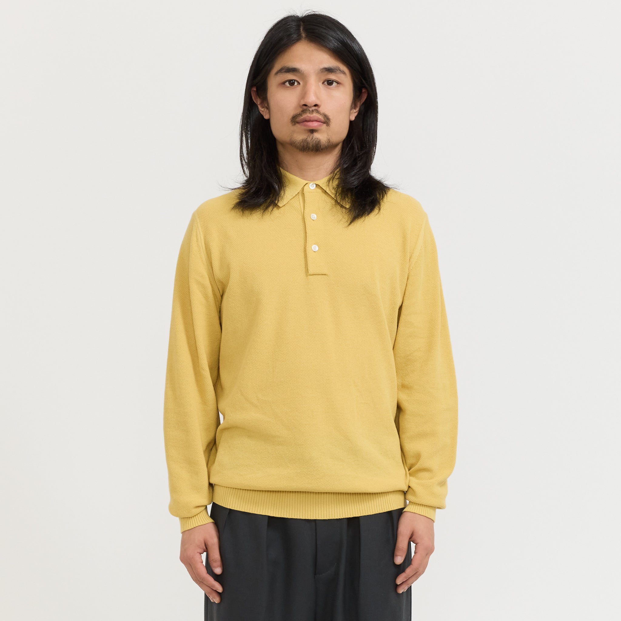 Knit Polo Pique 14G Yellow