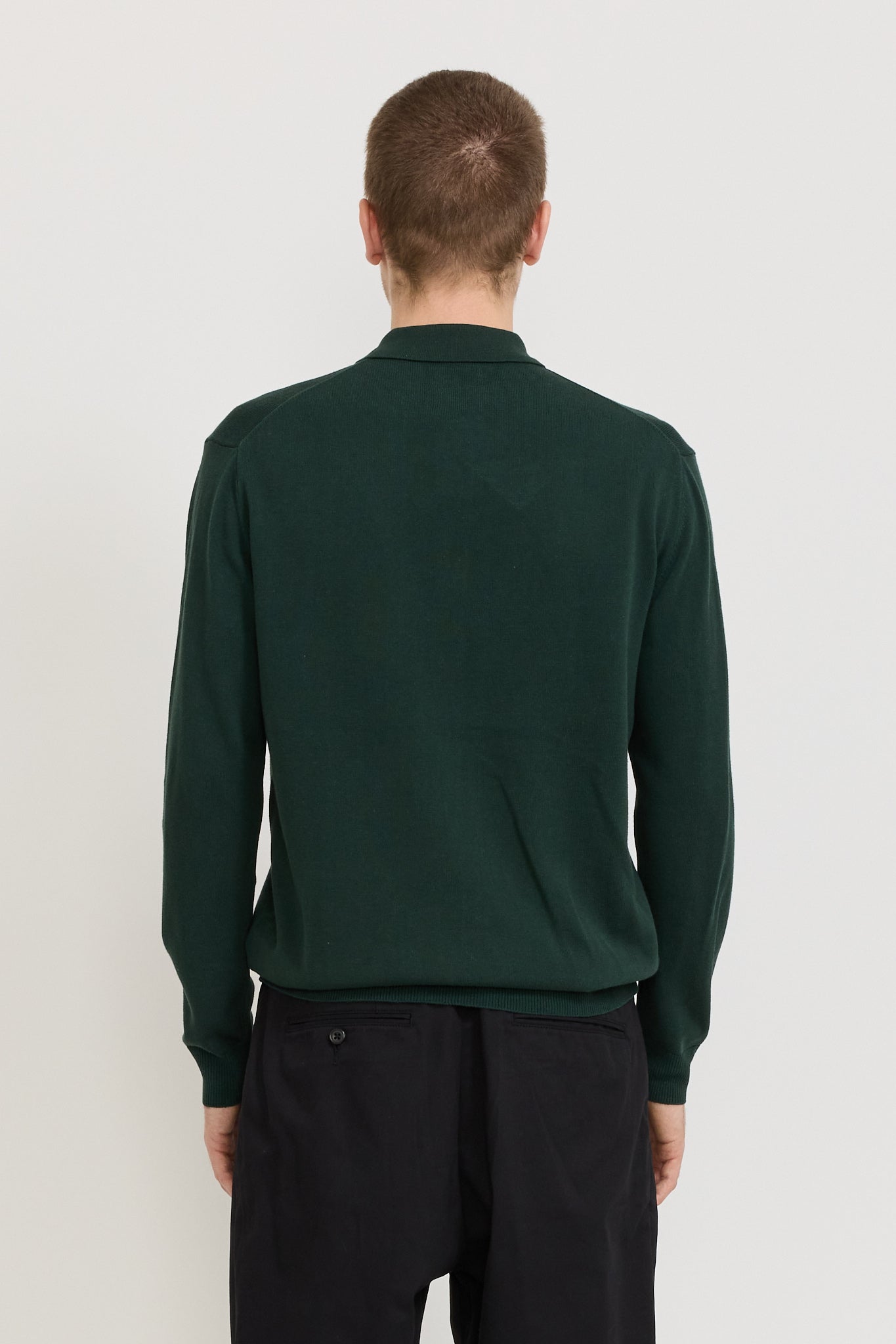 Knit Polo 12G Long Sleeve Green