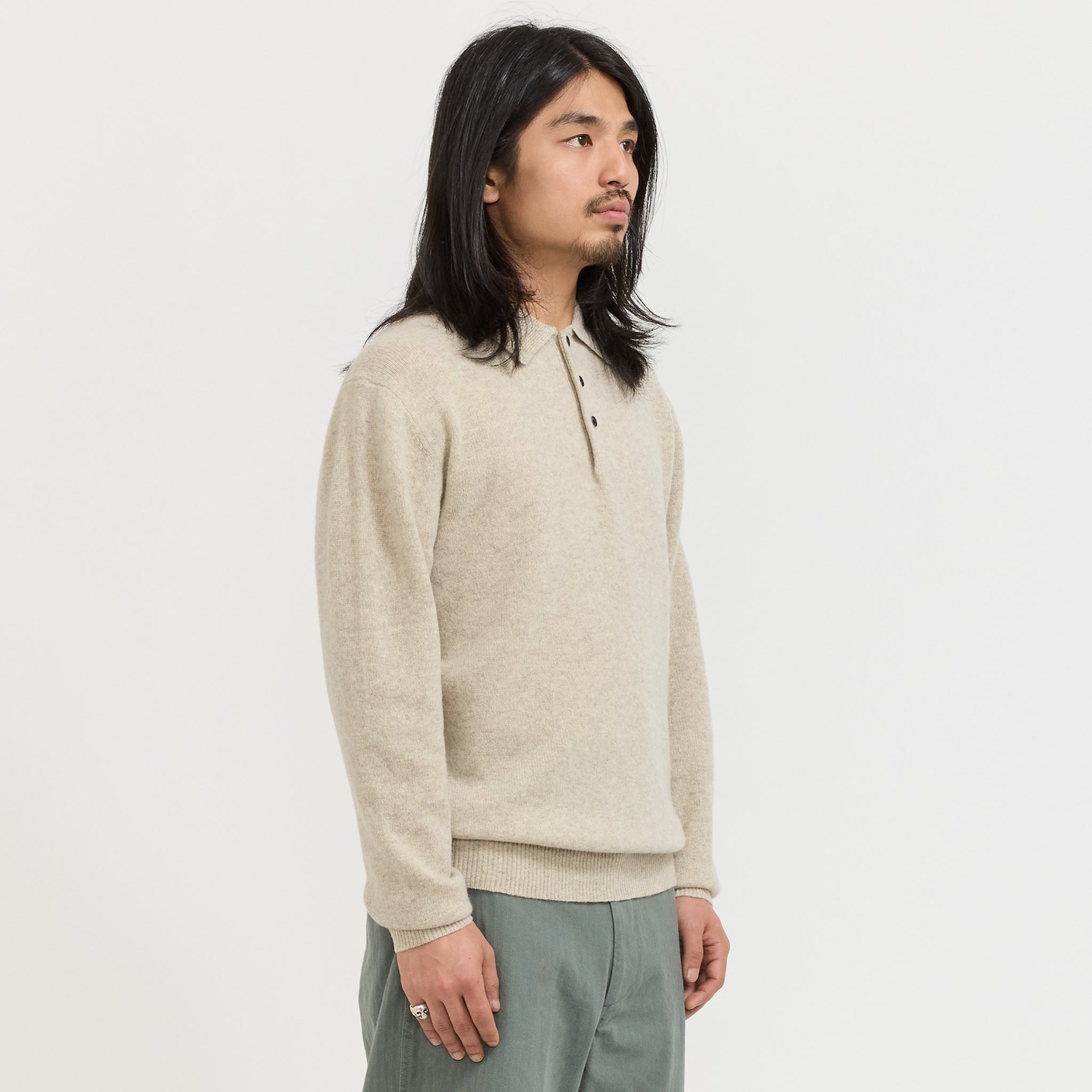 Knit Polo 9G Beige