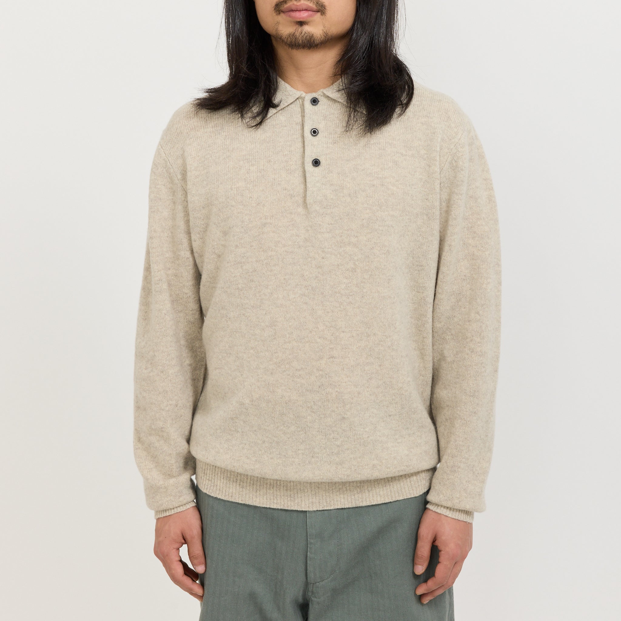 Knit Polo 9G Beige