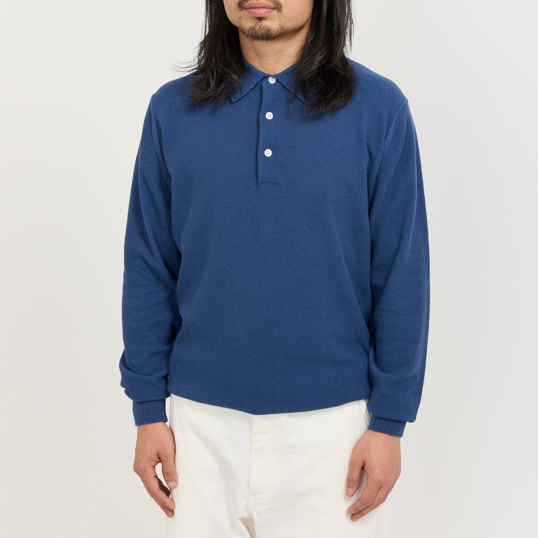 Knit Polo Pique 14G Navy