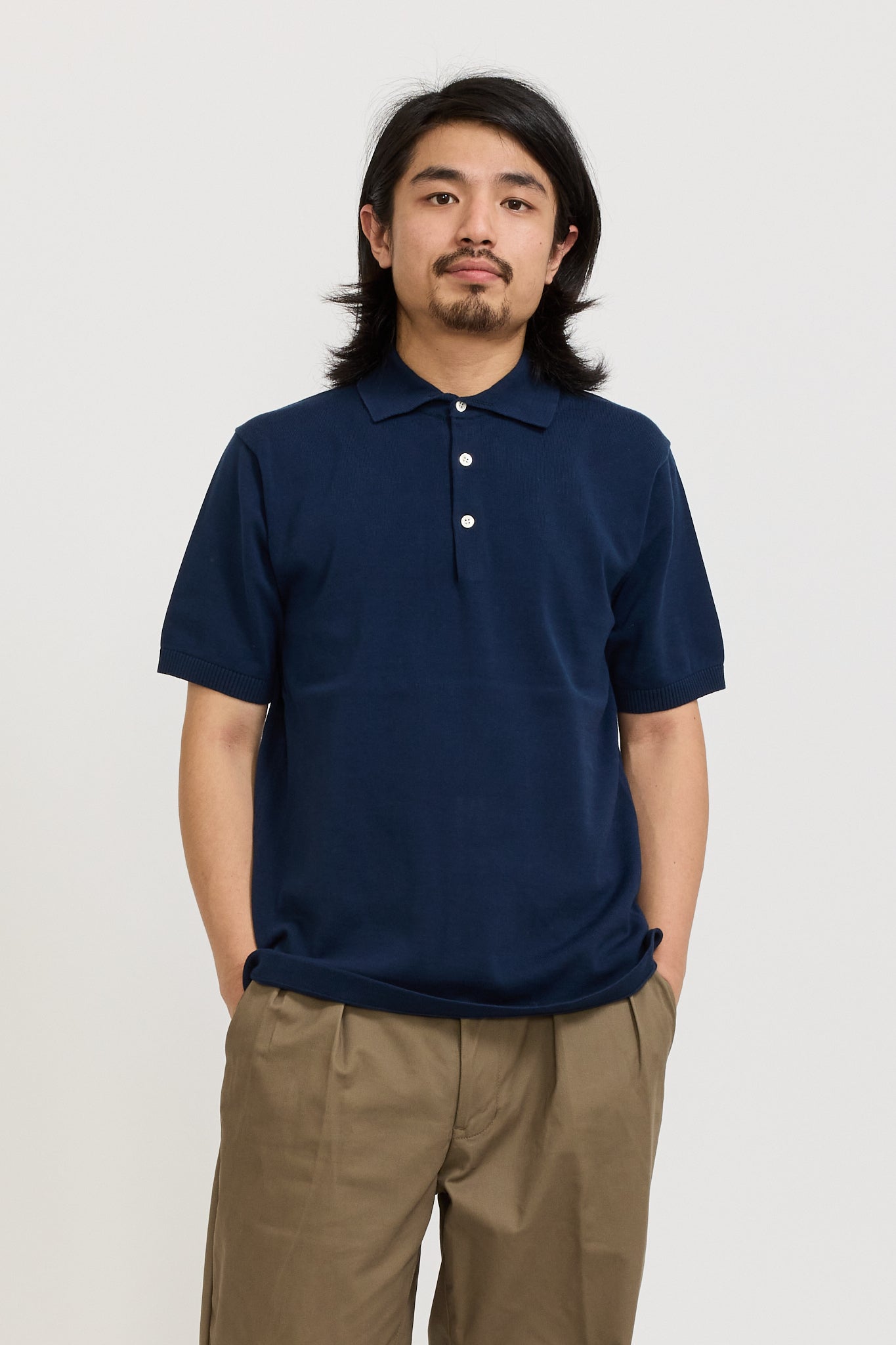 Knit Polo 12G Navy