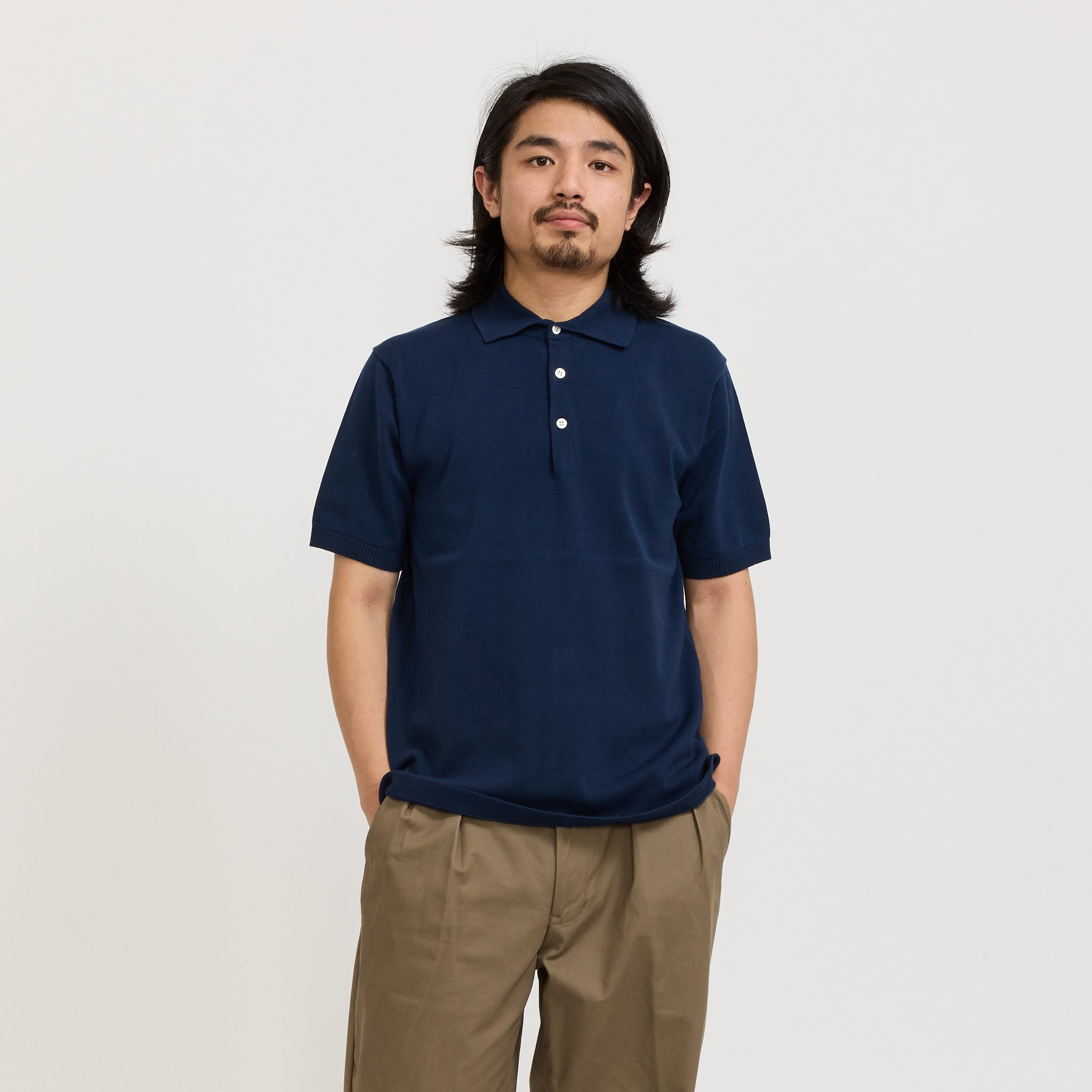 Knit Polo 12G Navy