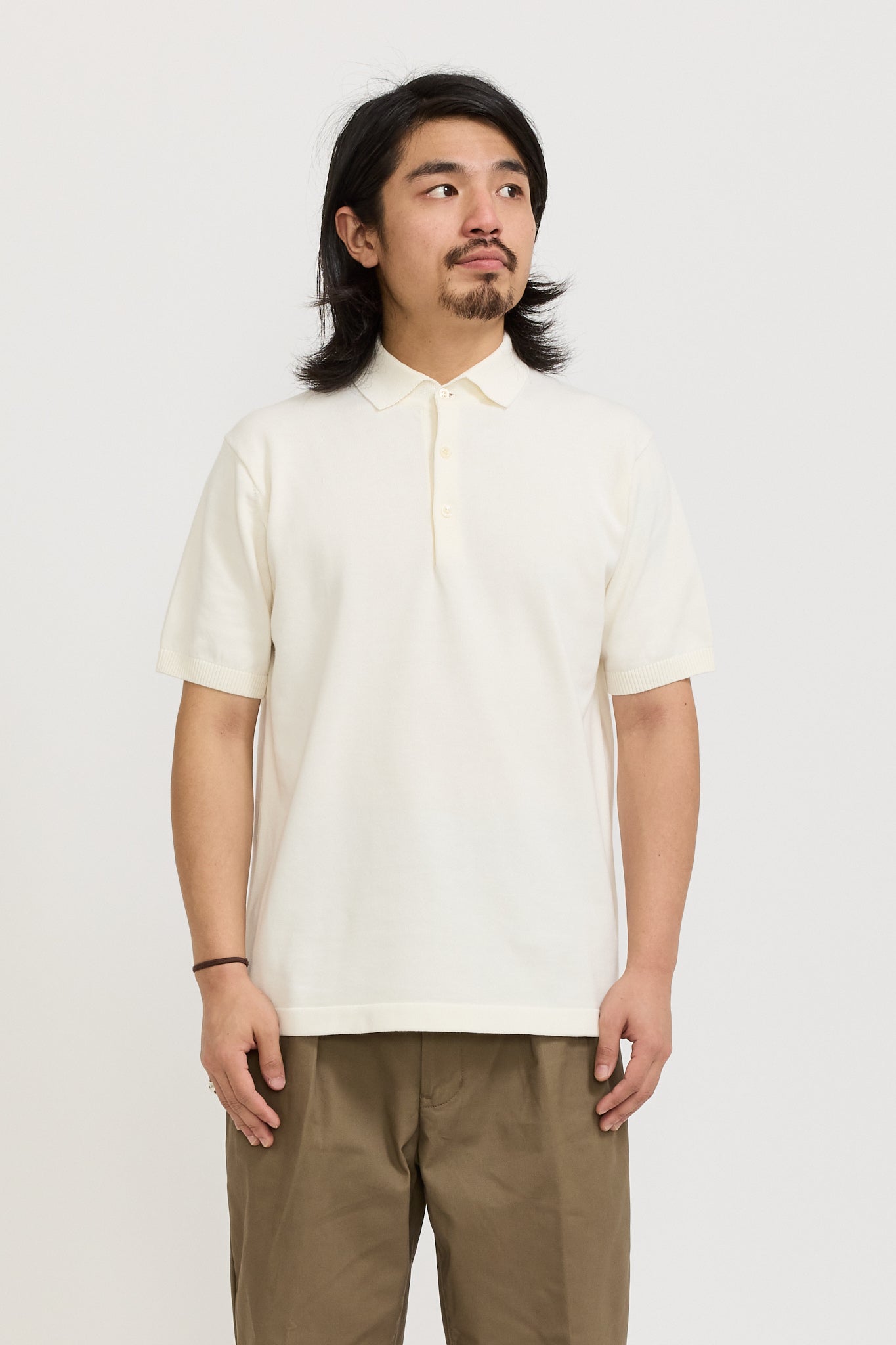 Knit Polo 12G Off White