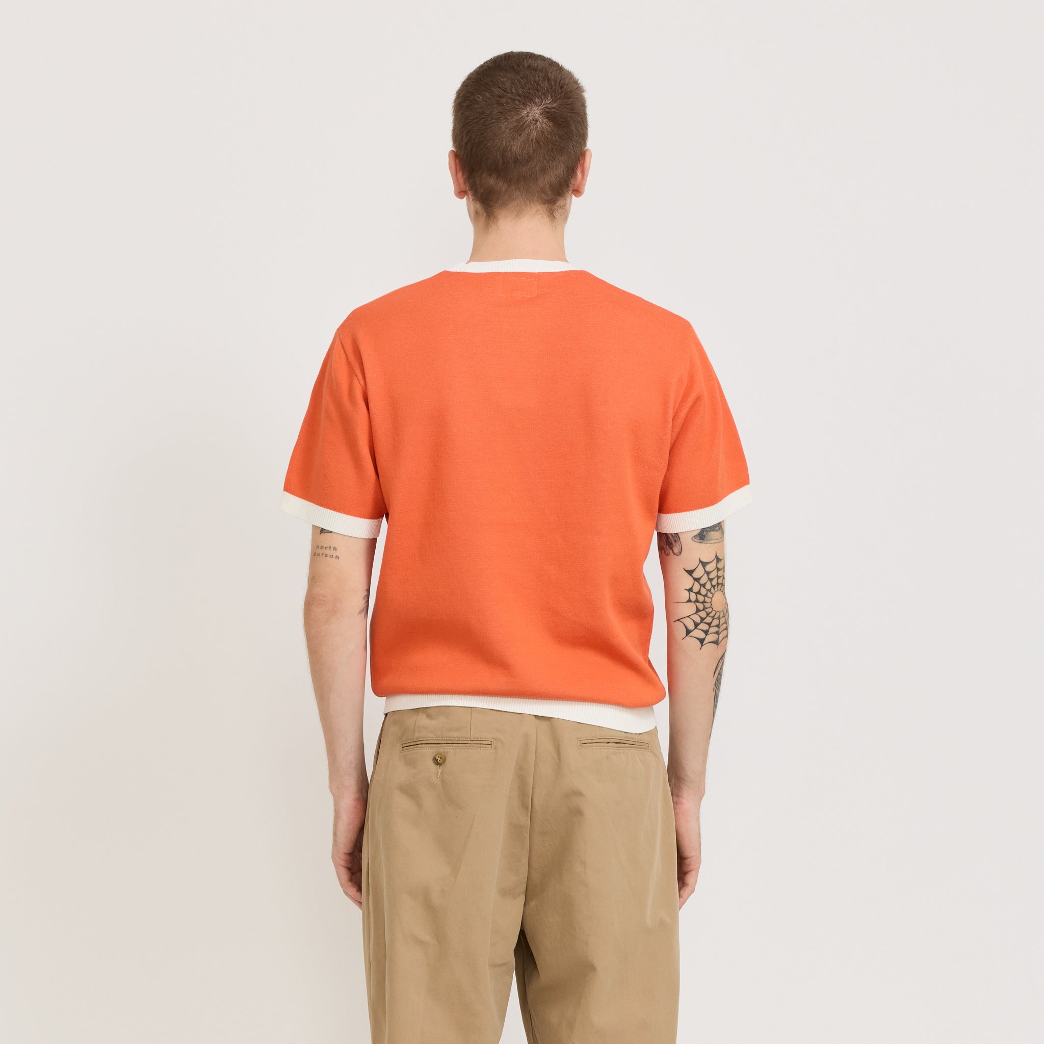 Beams Plus | Knit Tee Box Jacquard BP Orange | Maplestore