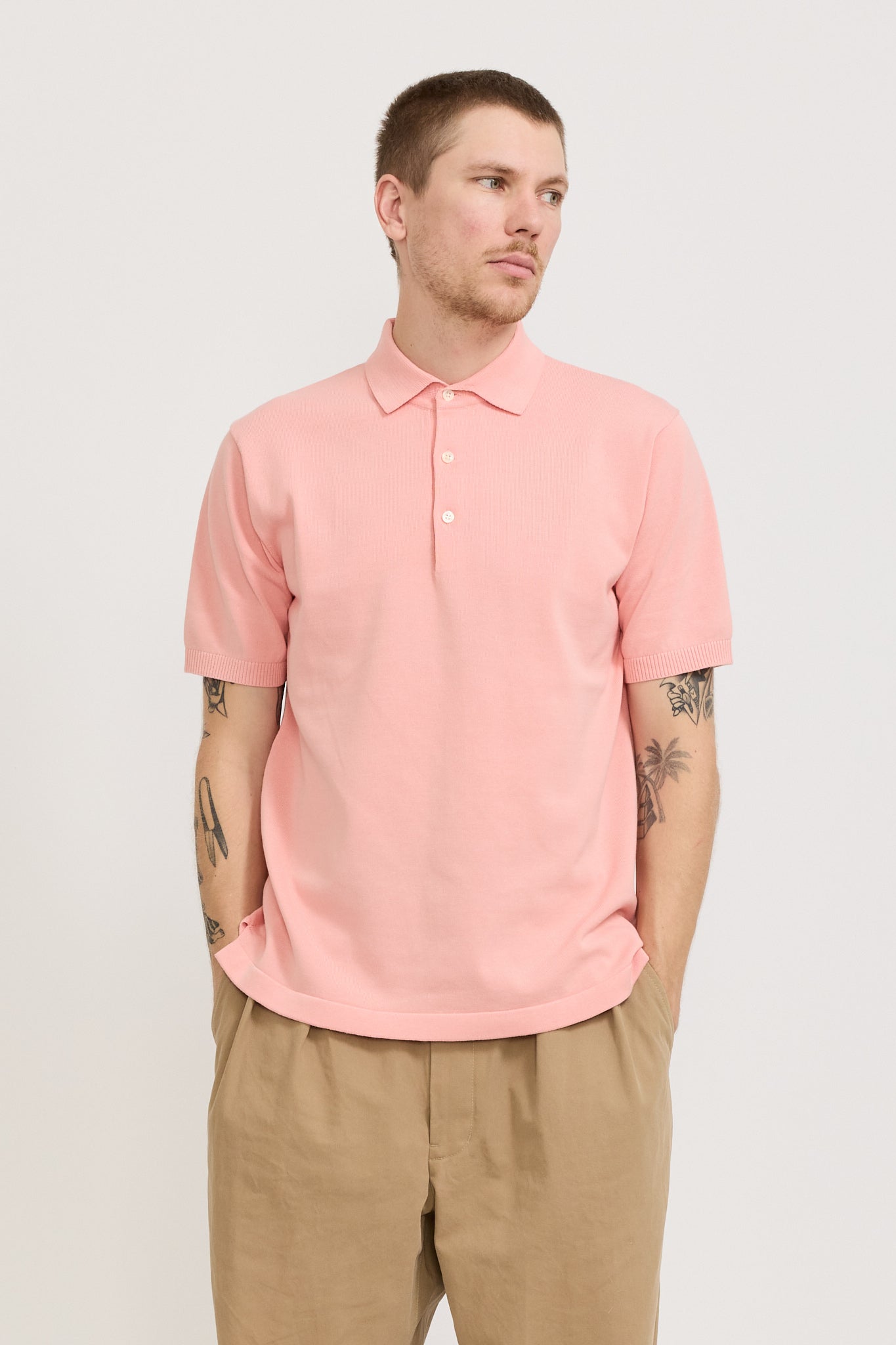 Knit Polo 12G Pink