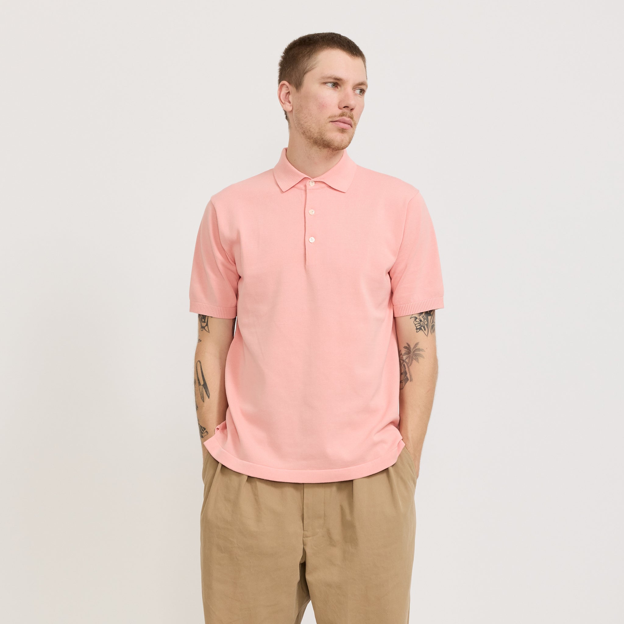 Knit Polo 12G Pink