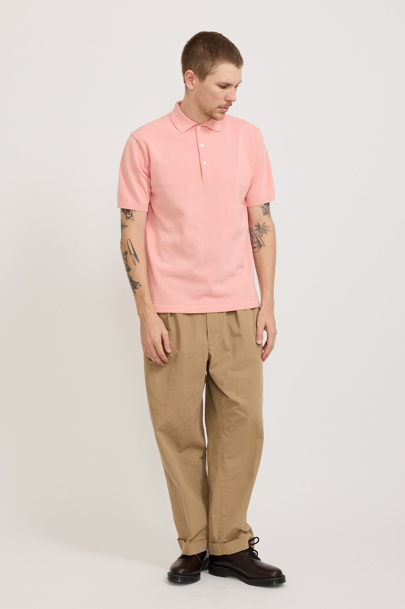 Knit Polo 12G Pink