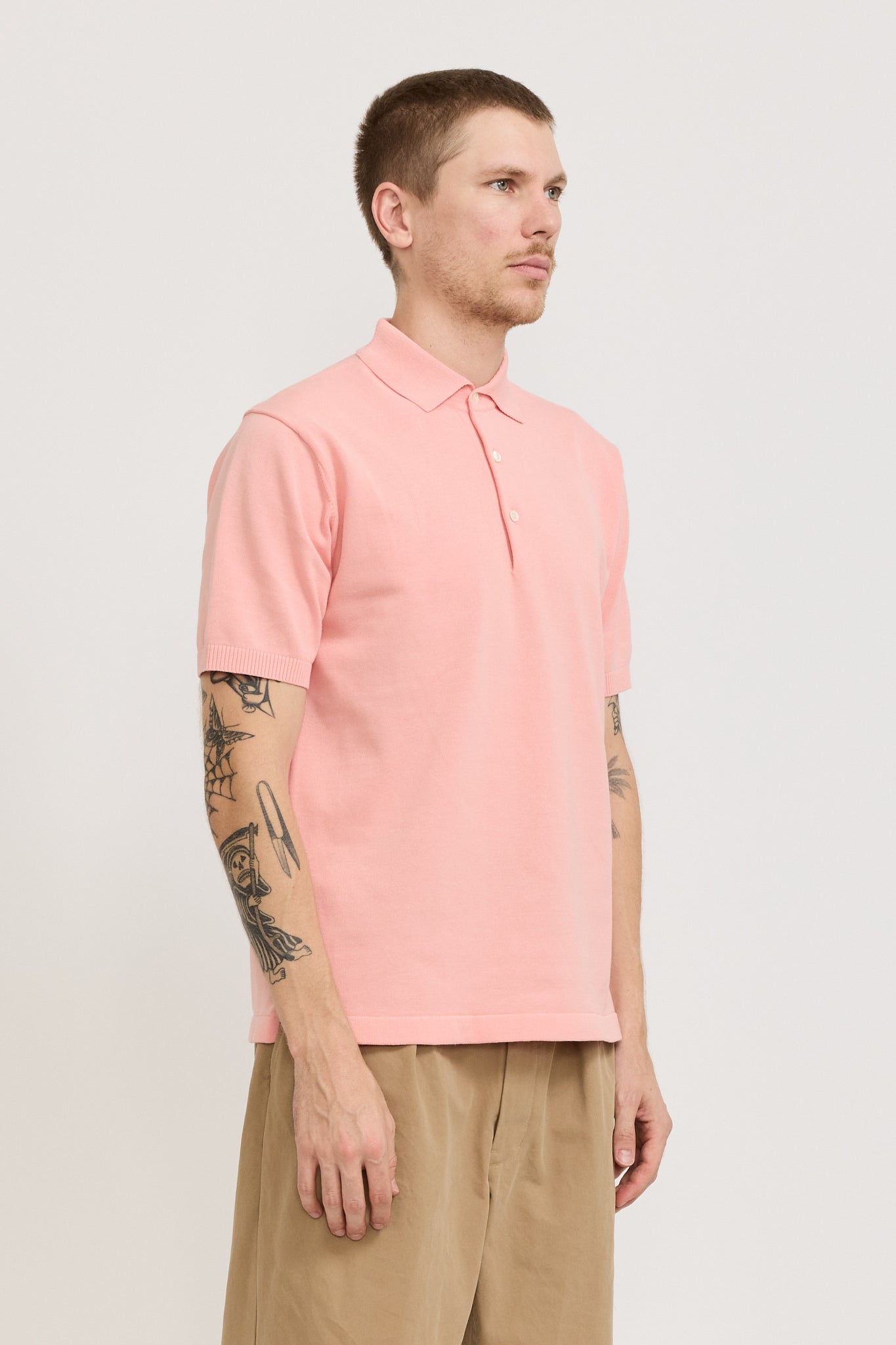 Knit Polo 12G Pink