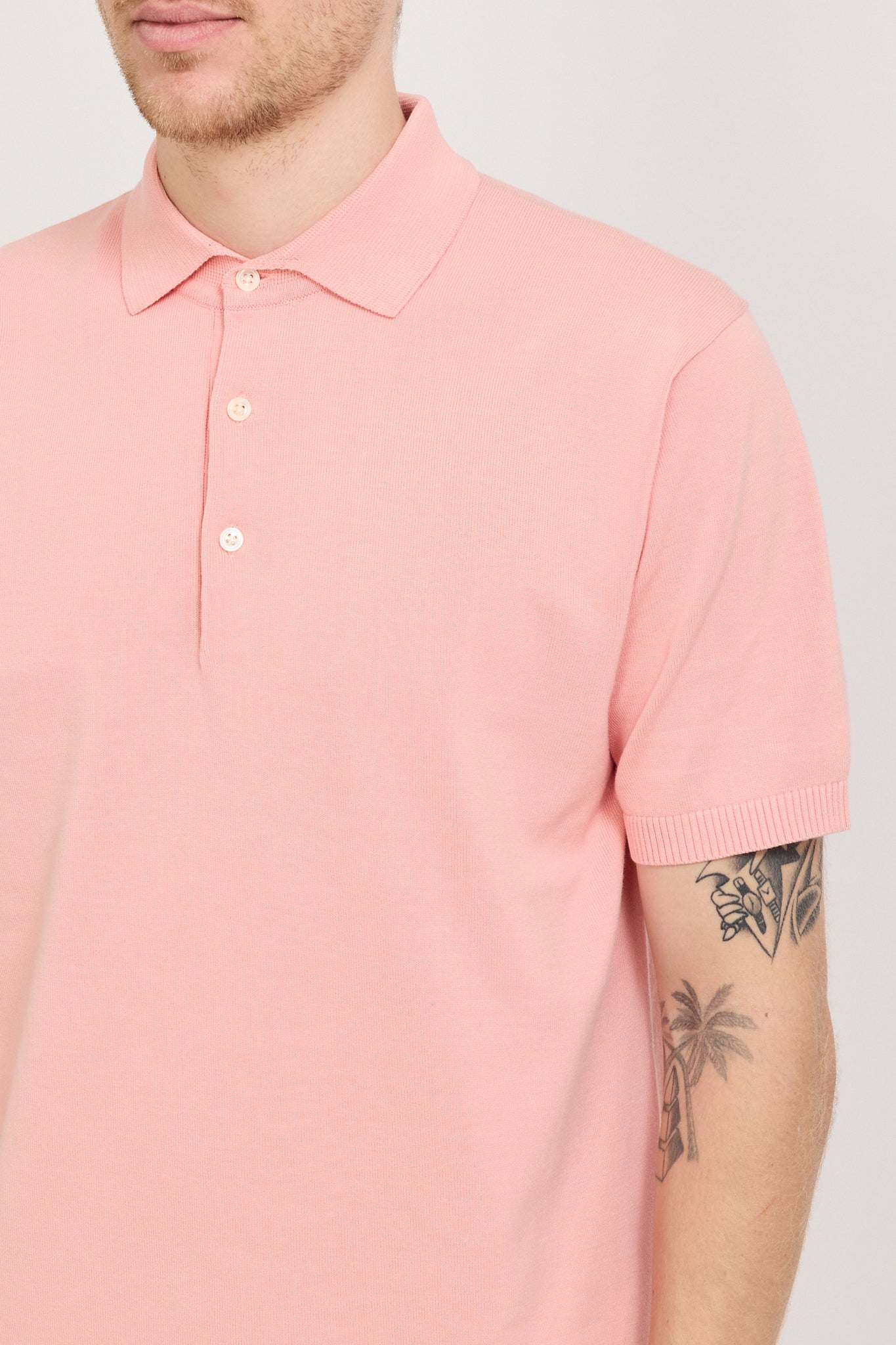 Knit Polo 12G Pink