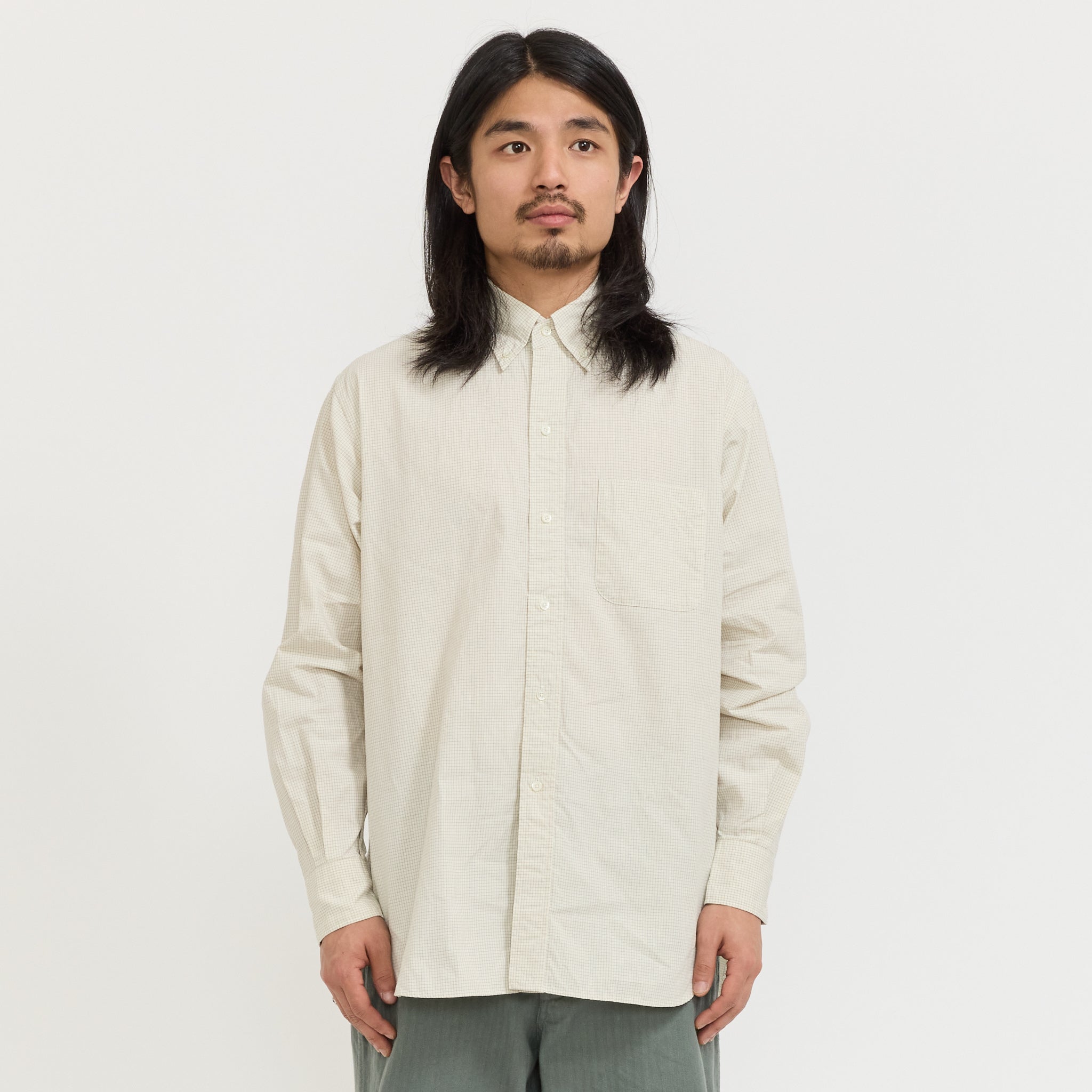 B.D. Classic Fit Graph Plaid Shirt White