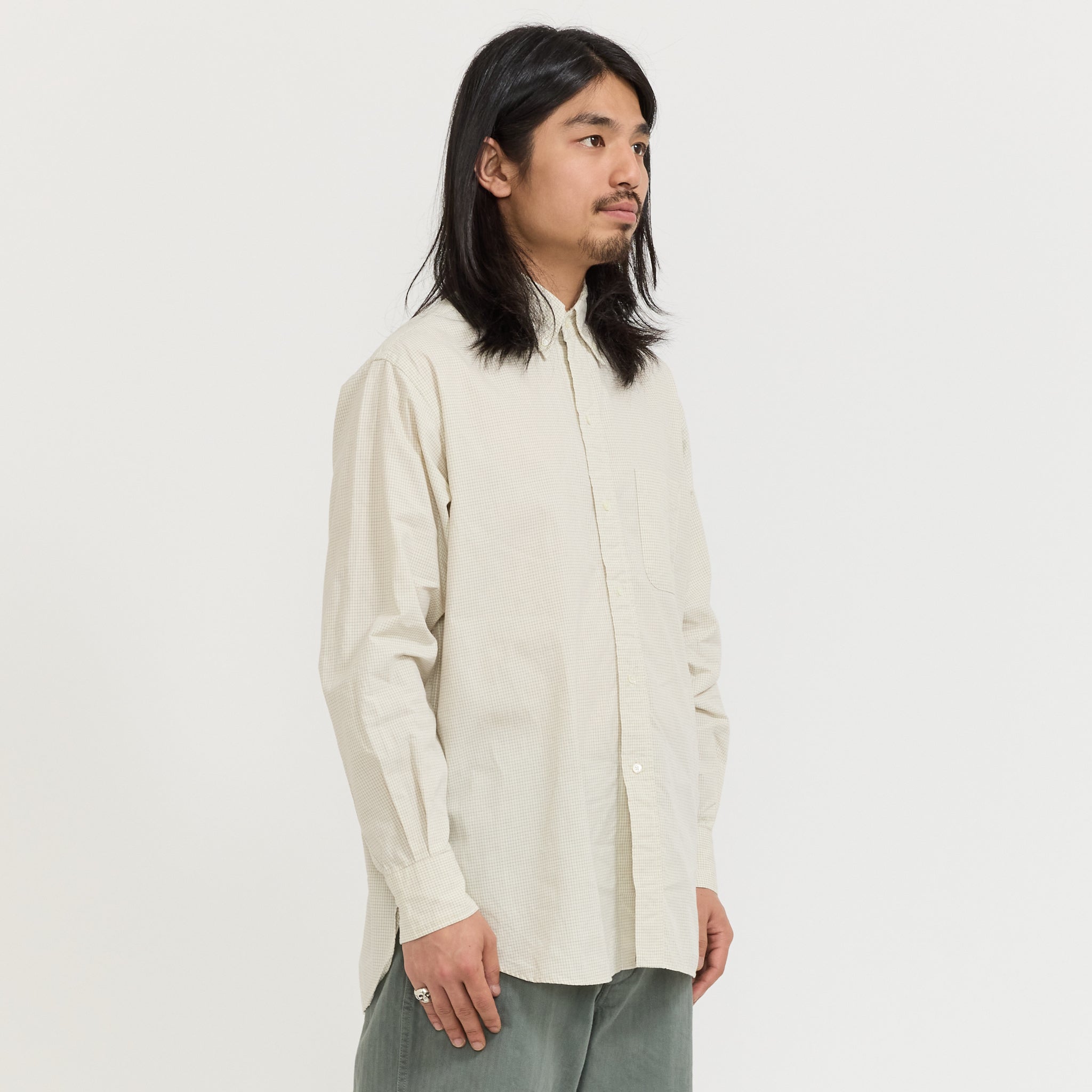 B.D. Classic Fit Graph Plaid Shirt White