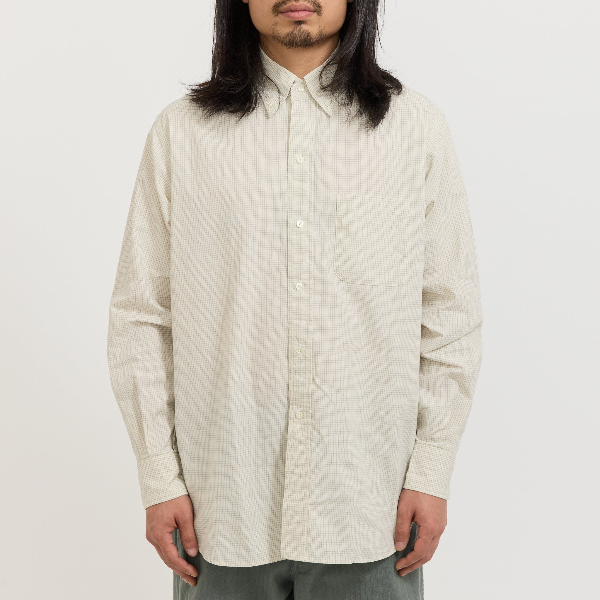 B.D. Classic Fit Graph Plaid Shirt White