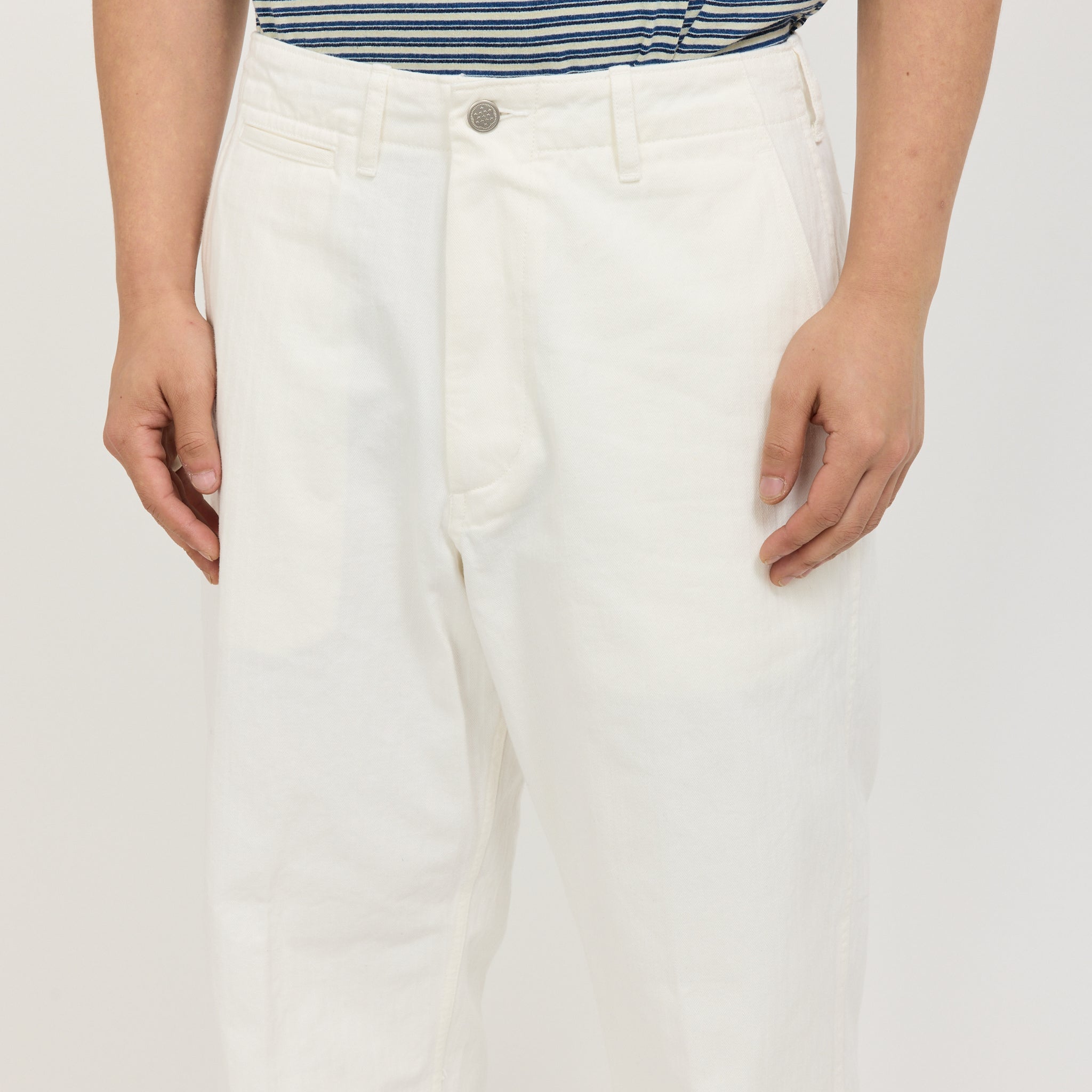 MIL Trousers Herringbone White | Maplestore